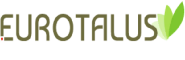 Et logo med grønne blade og en glødende effekt.