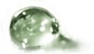 Et grønt glasperle med en reflekterende overflade