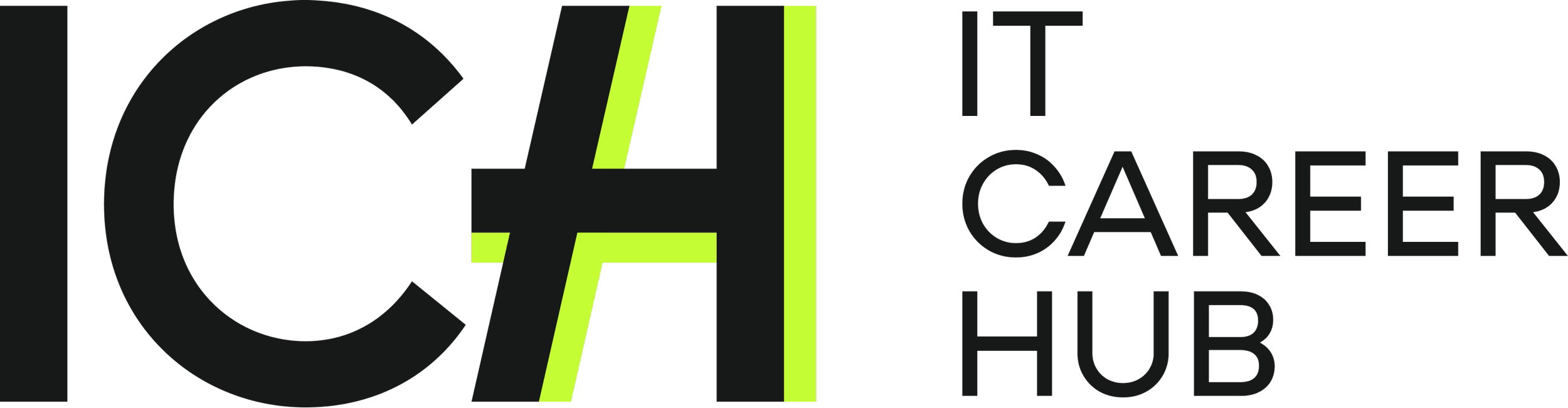 Logo of the Career Hub with large black and lime green letters 'C' and 'H' on a black background.