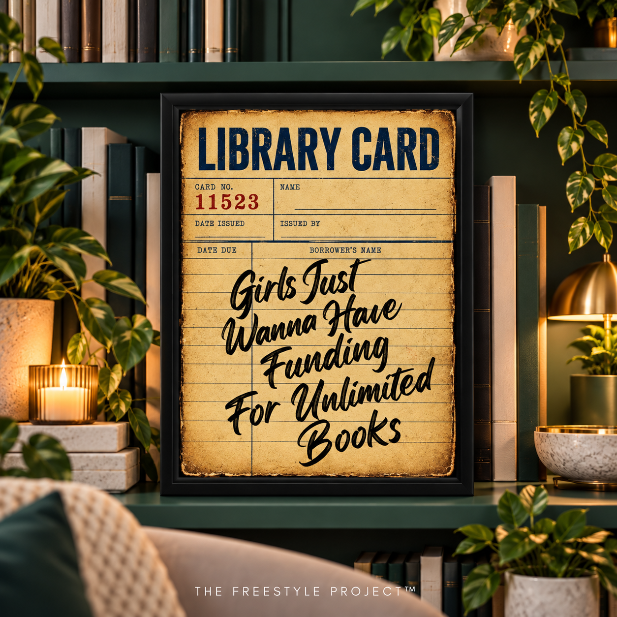 Girls Just Want To Have Funding For Unlimited Books | Poster | Vintage | Digital Download