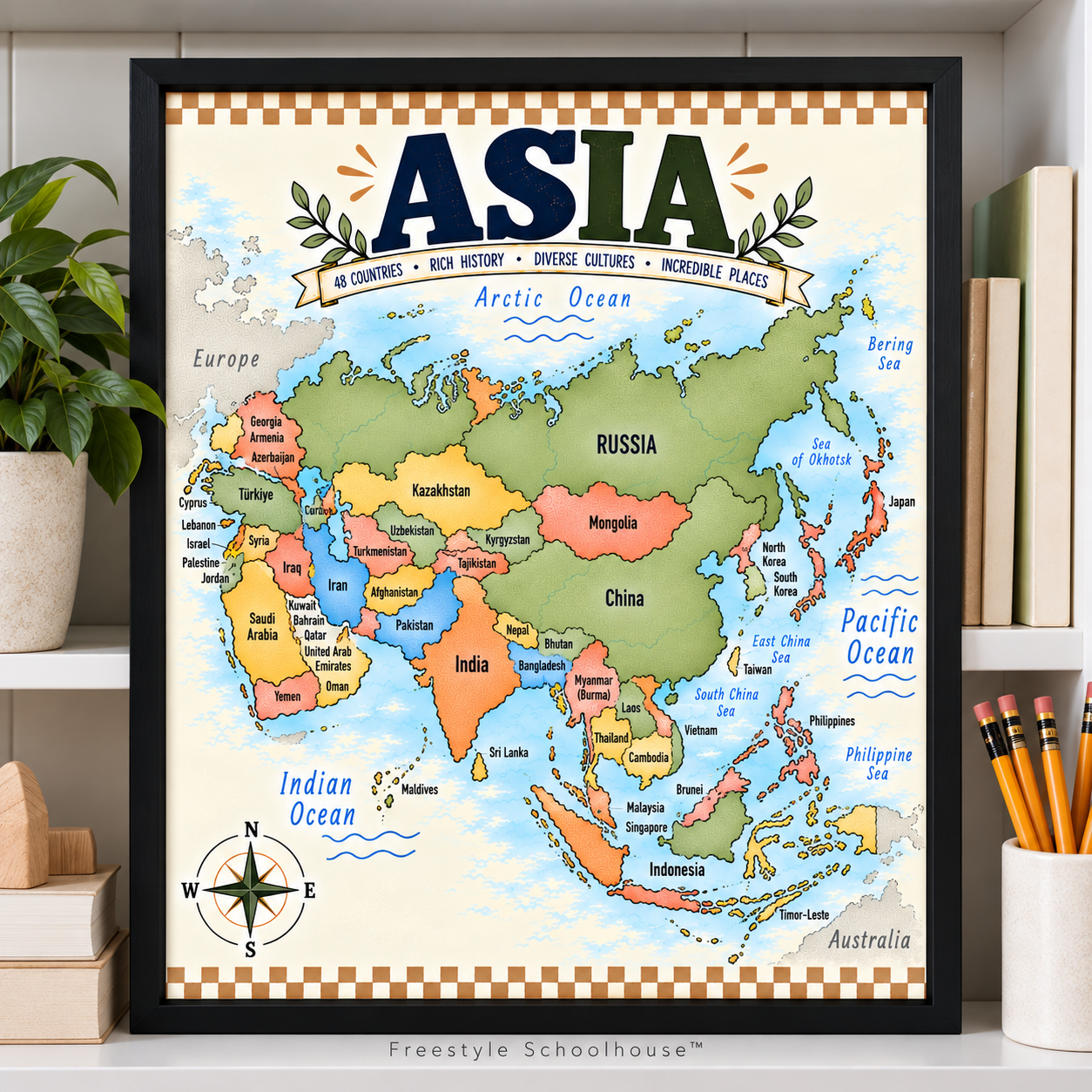 Framed Illustrated Map of Asia.png