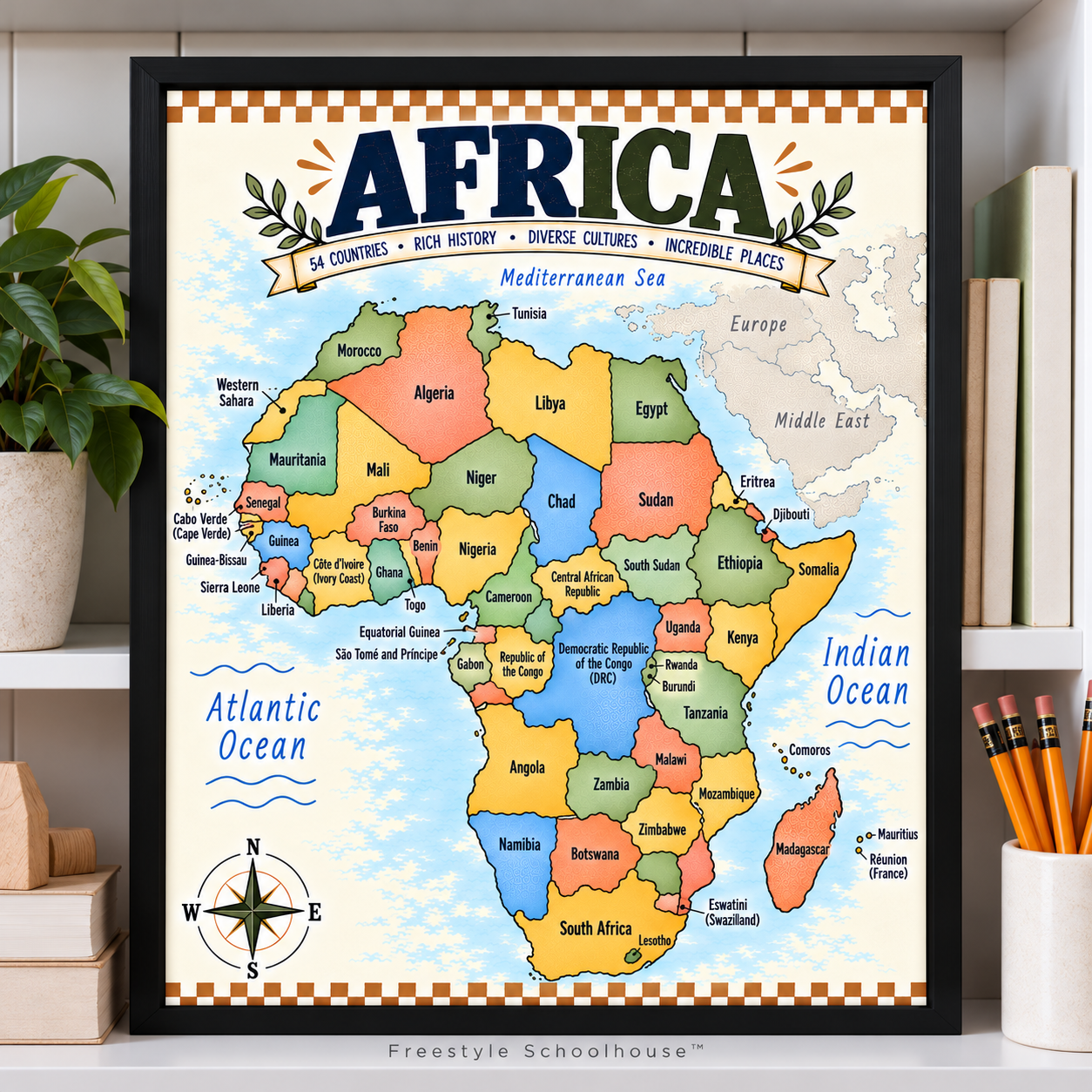 Framed Africa Map Classroom Poster.png