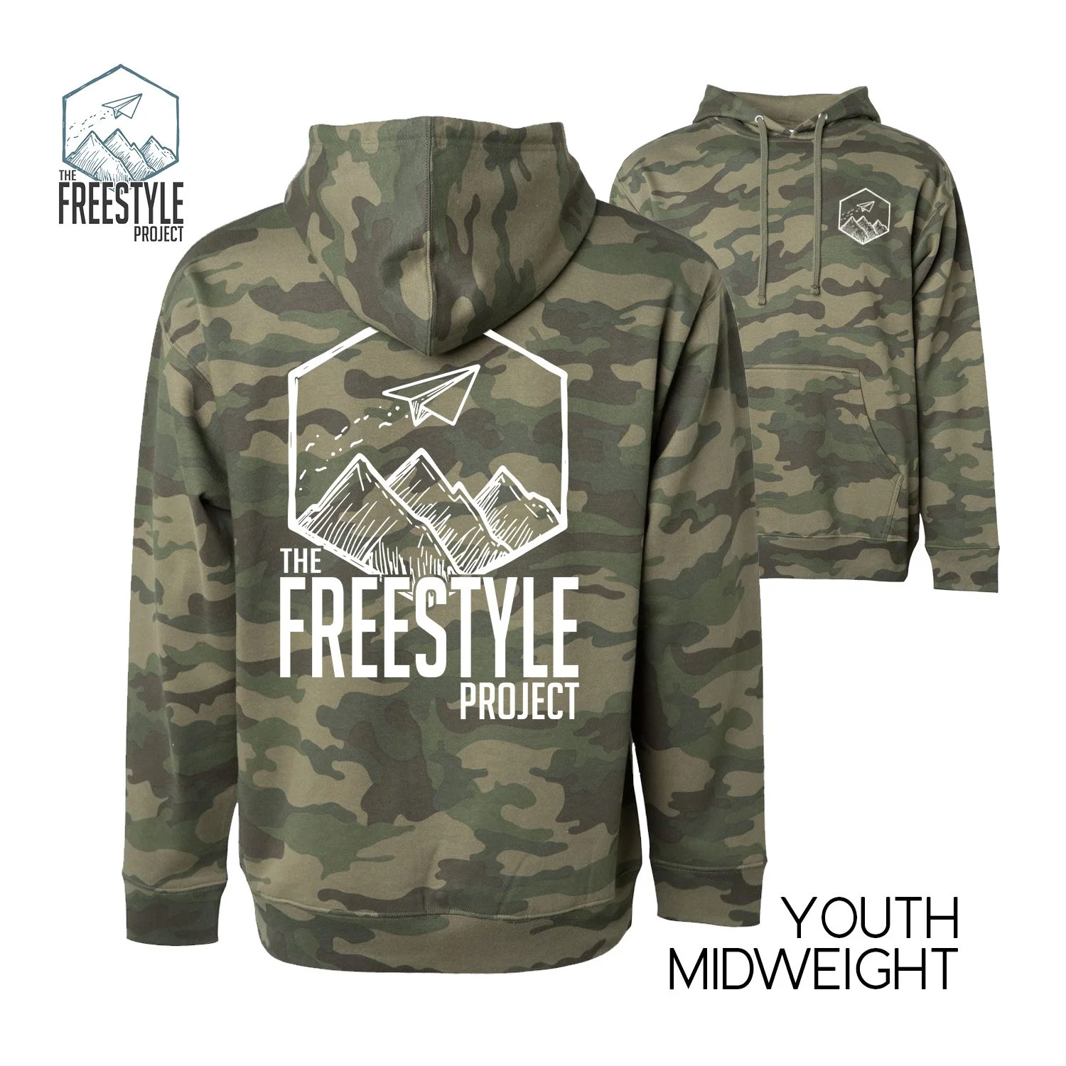 The Freestyle Project™ | Youth Camo Hoodie Sweatshirt | Midweight