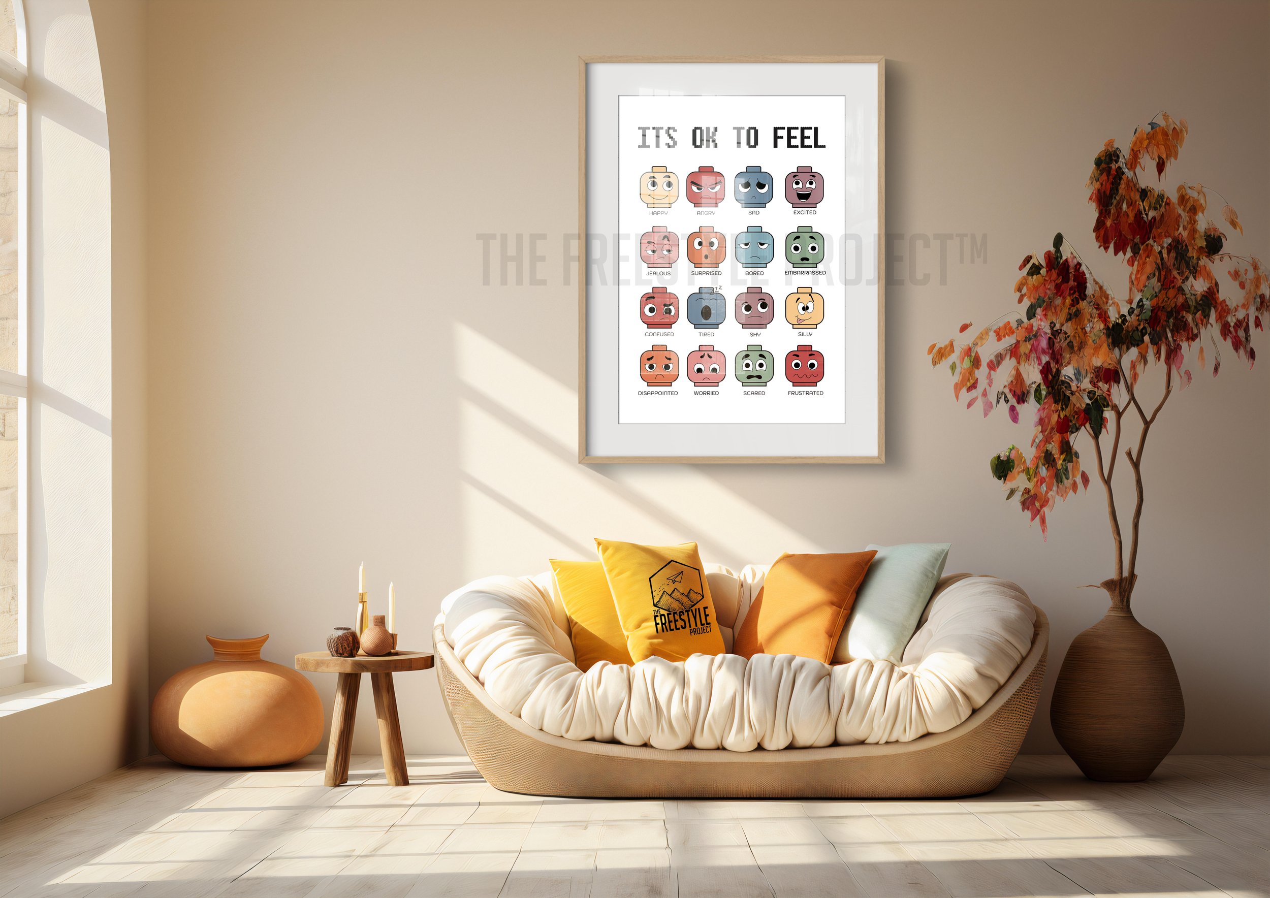 Fig Head Emotion Faces Poster – Digital Download