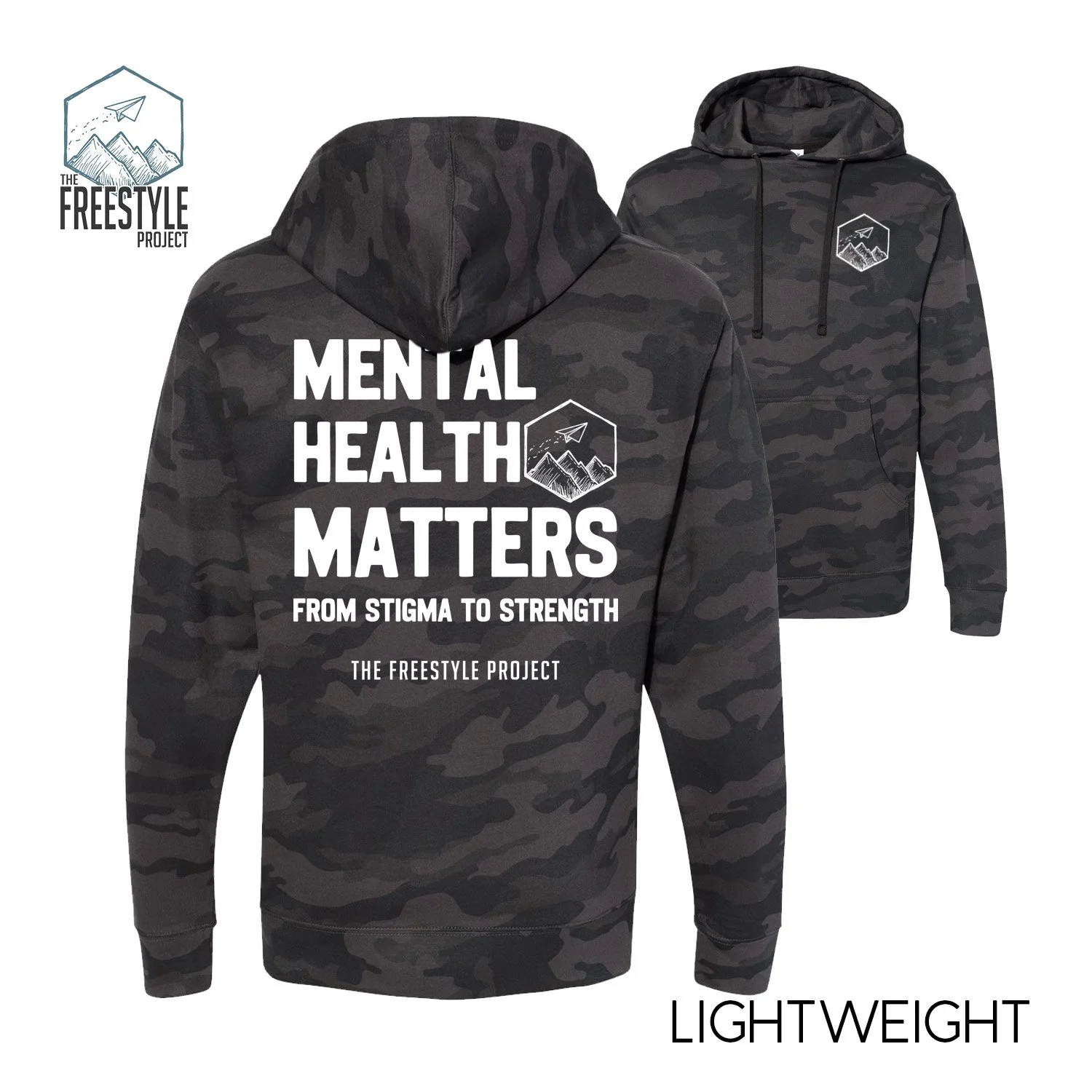 From Stigma to Strength | Camo Hoodie Sweatshirt | Lightweight