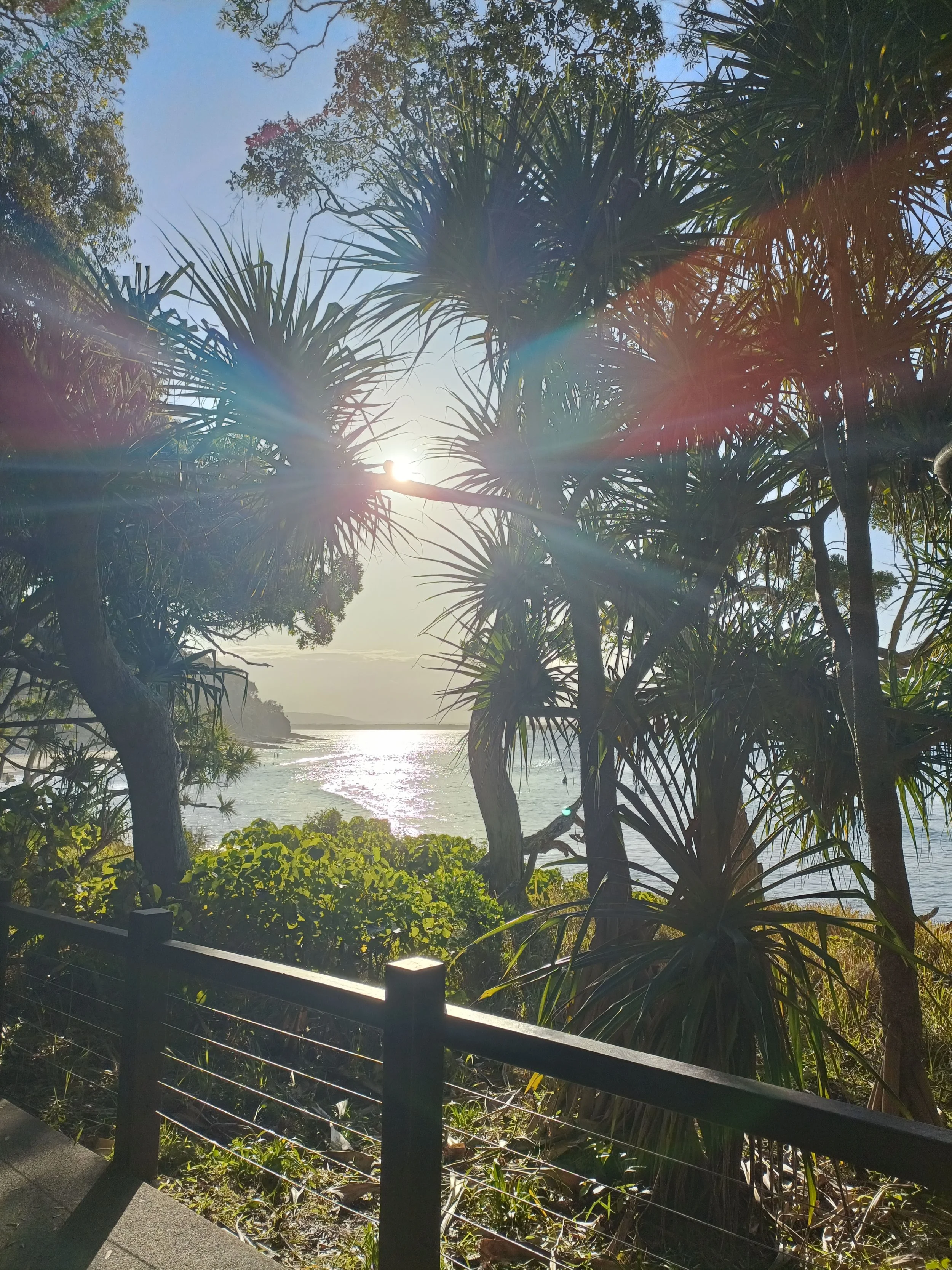 Noosa Coastal walk wandelroute langs de zee in de namiddag