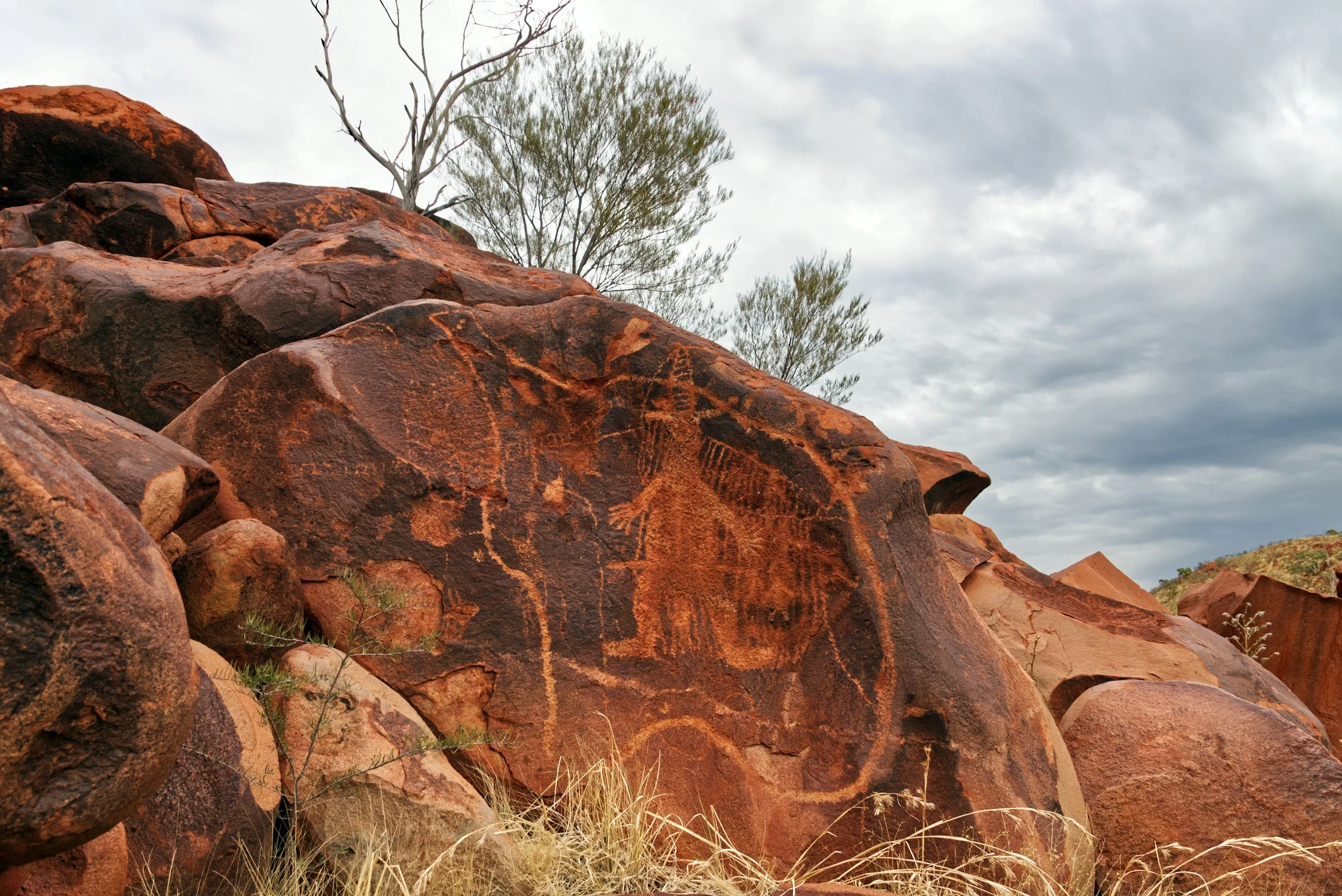 duidenden jaren oude muurkust en schilderingen gemaakt door de aboriginals van Australië in het noorderlijk territorium