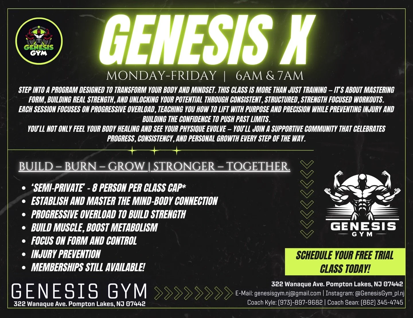 👋Hey there! While we are primarily a private gym, since relocating to our bigger space this past year, we offer two very exciting small group memberships. Whether you are a beginner or an advanced, Genesis has some very rewarding offerings to help y