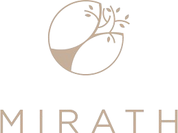 Logo with a circular design featuring a tree and the text 'MIRATH' below it.