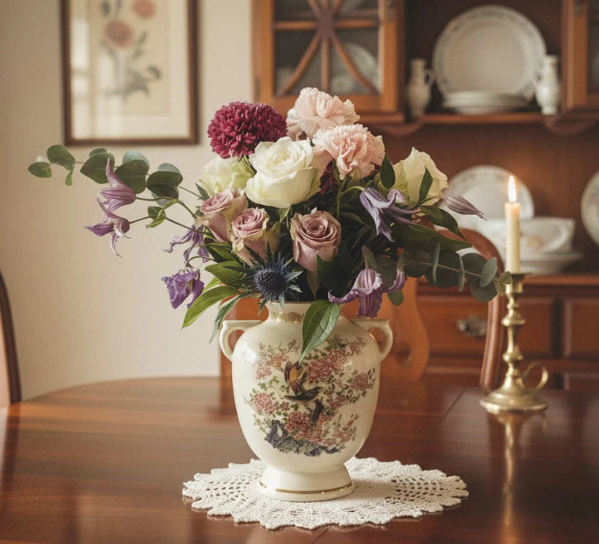 Heirloom ~ The Ancestral Birdsong with Fresh Floral Arrangement