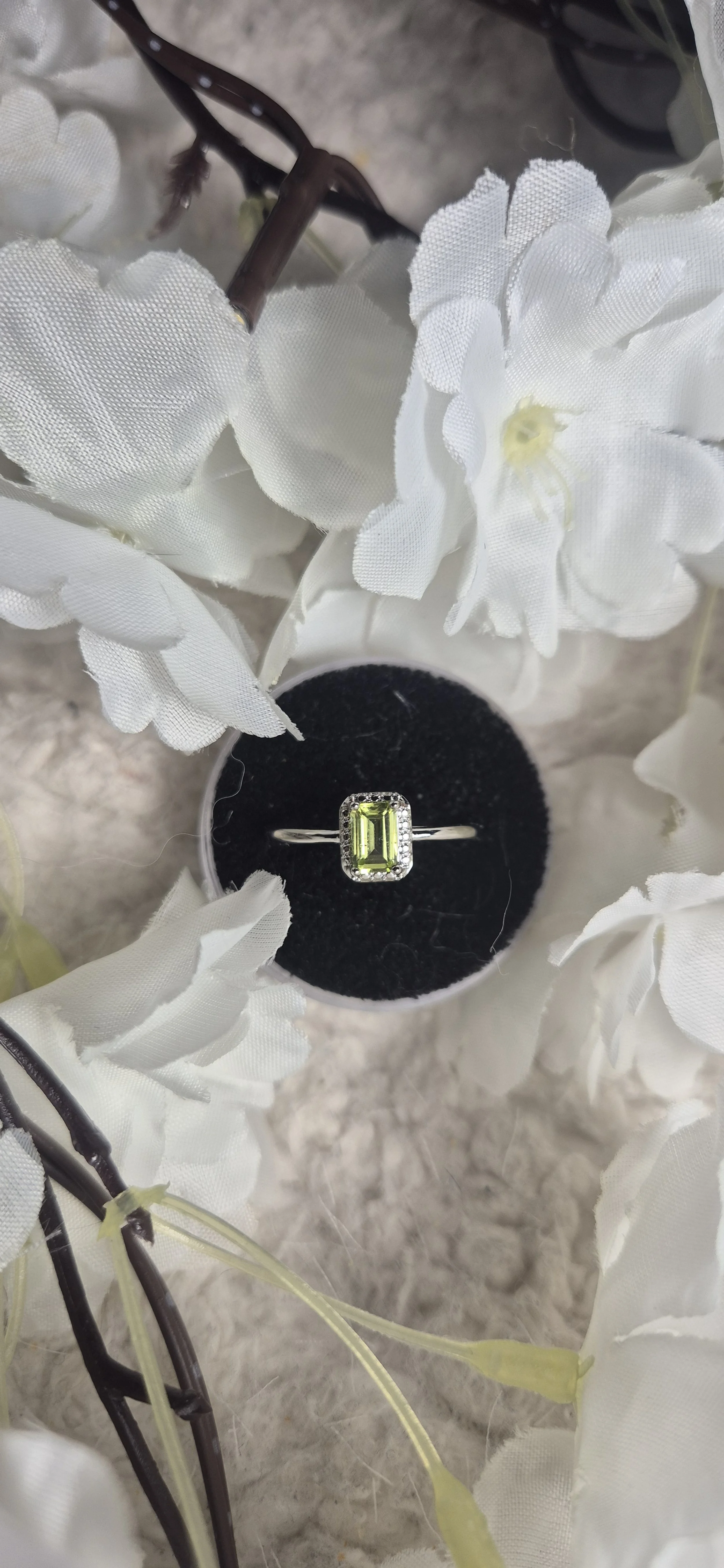 💚 Peridot Halo Ring