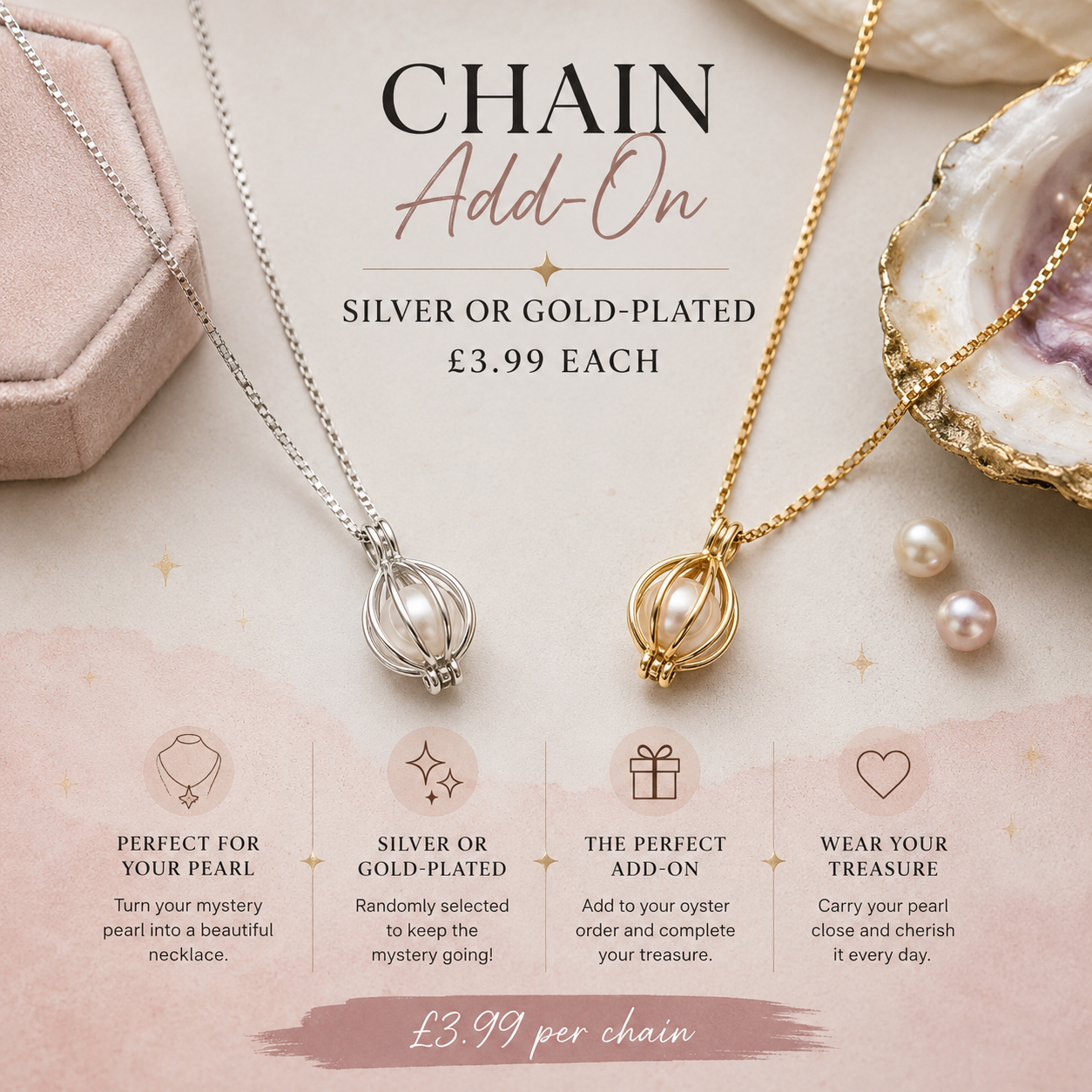✨ Silver or Gold-Plated Chain Add-On ✨