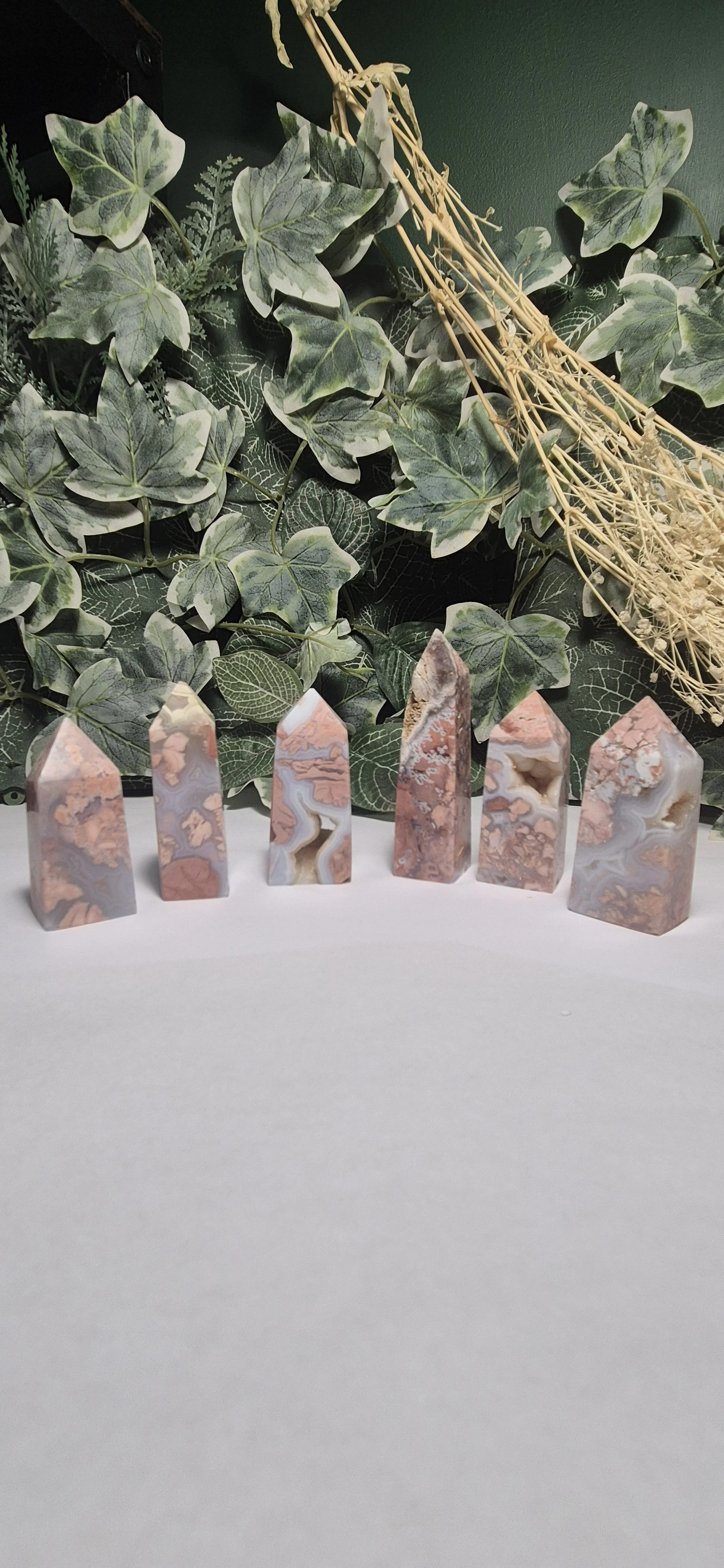 Pink Agate Small Towers