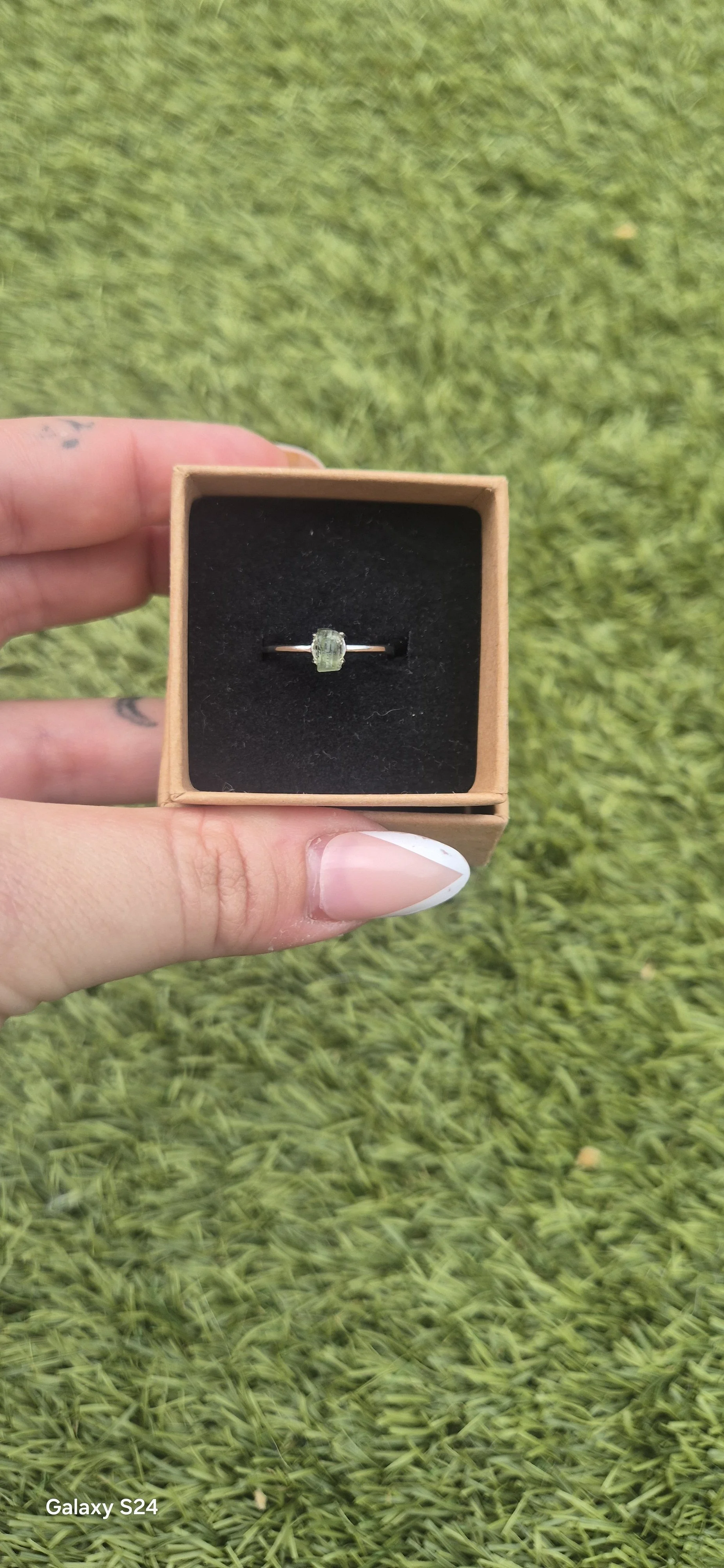 Genuine Moldavite Ring – S925 Sterling Silver