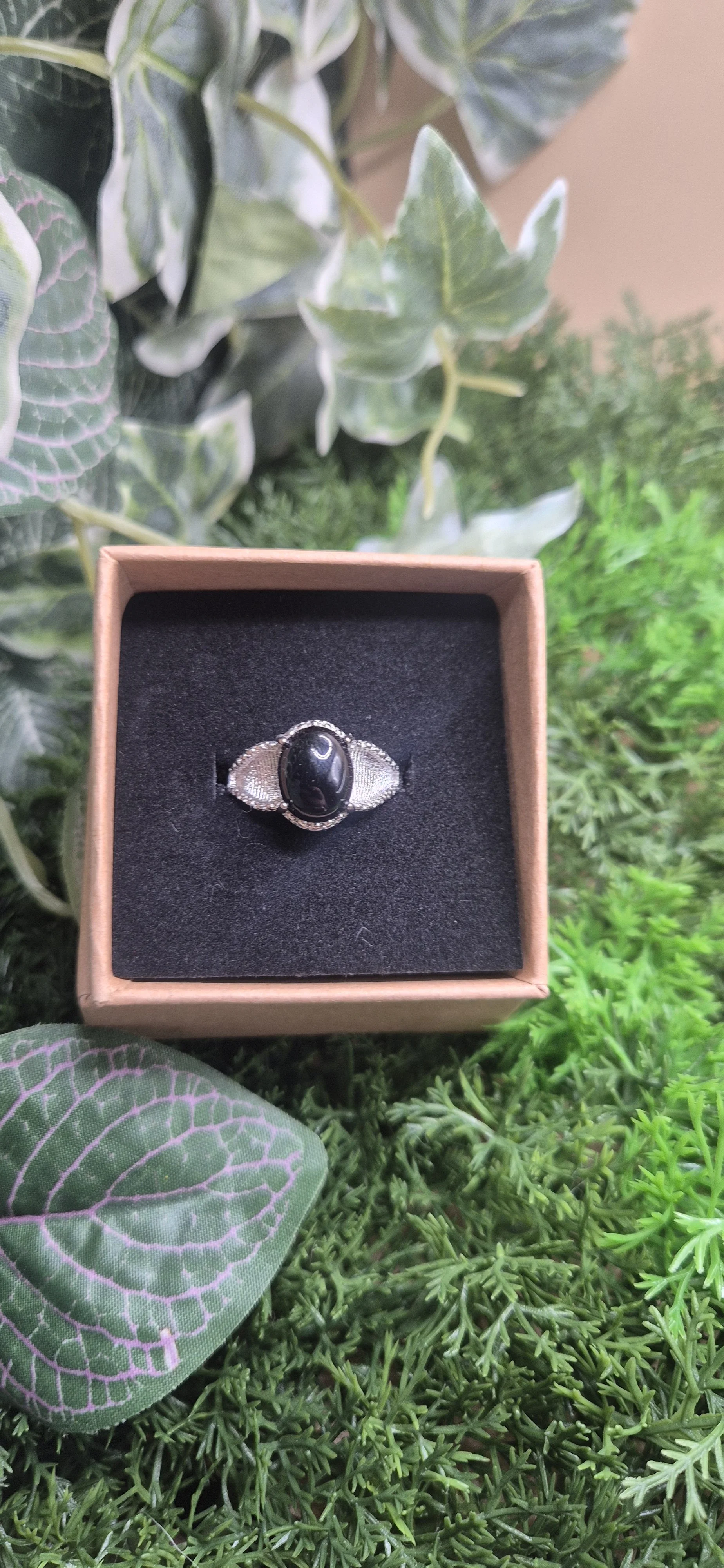 Black Onyx Adjustable Ring - 🖤