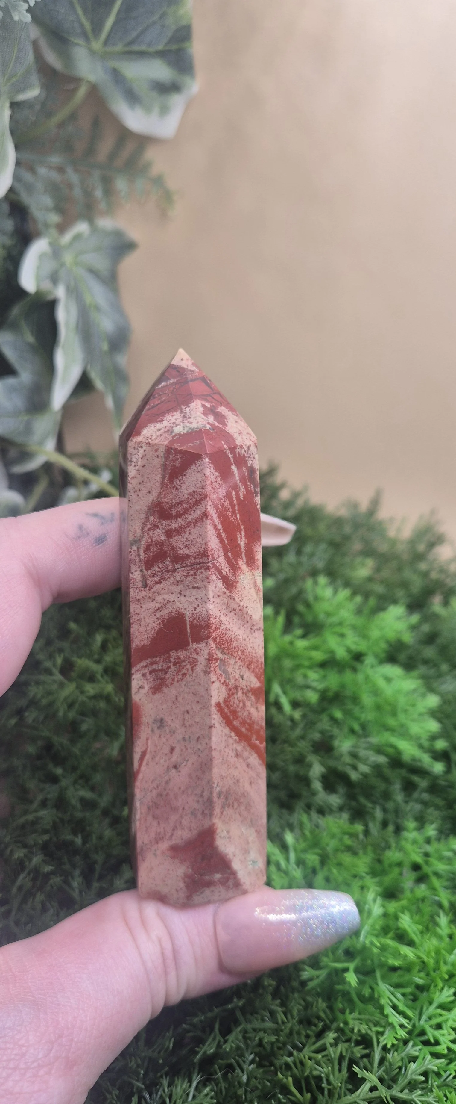 Natural Red Jasper Tower with Cream Matrix