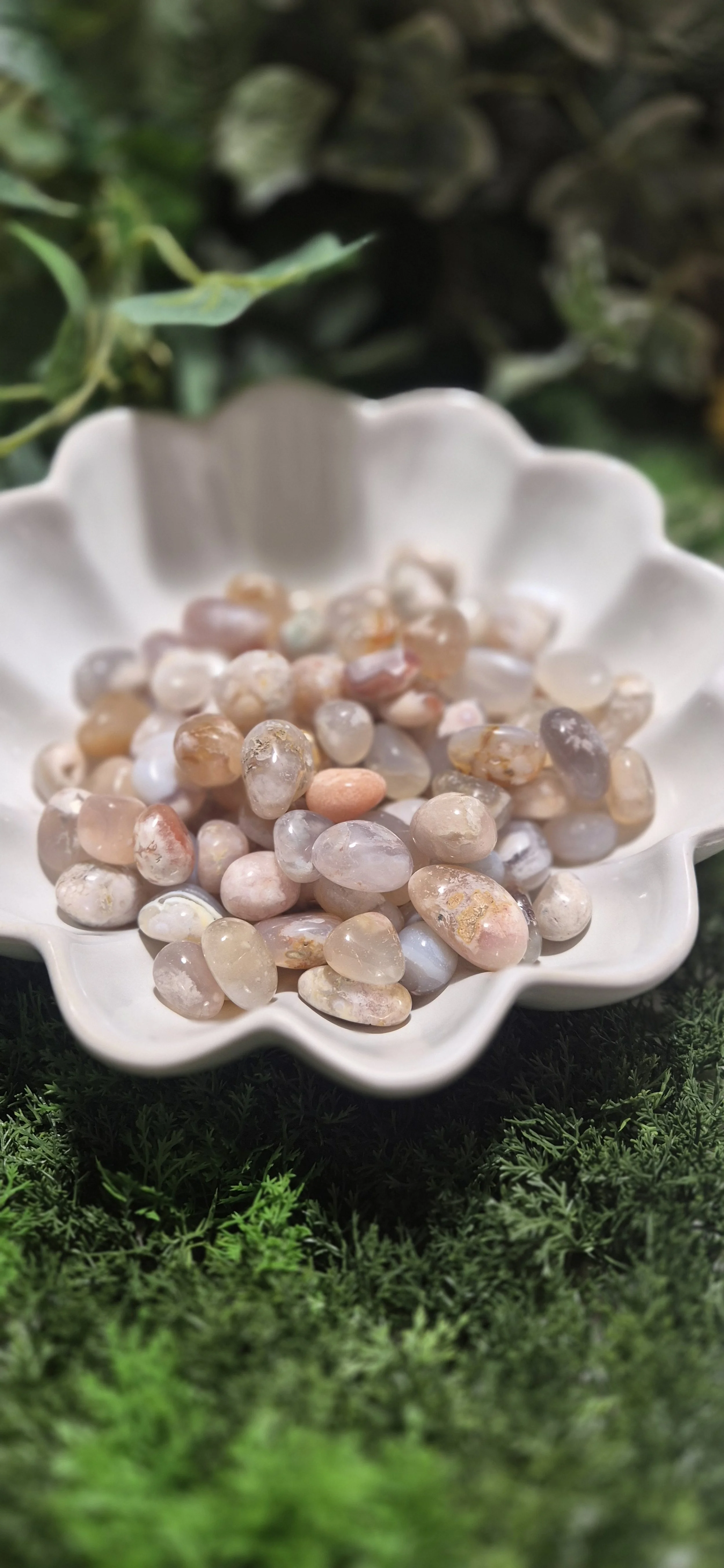 Dreamy Flower Agate Tumbles – 100g Bundle
