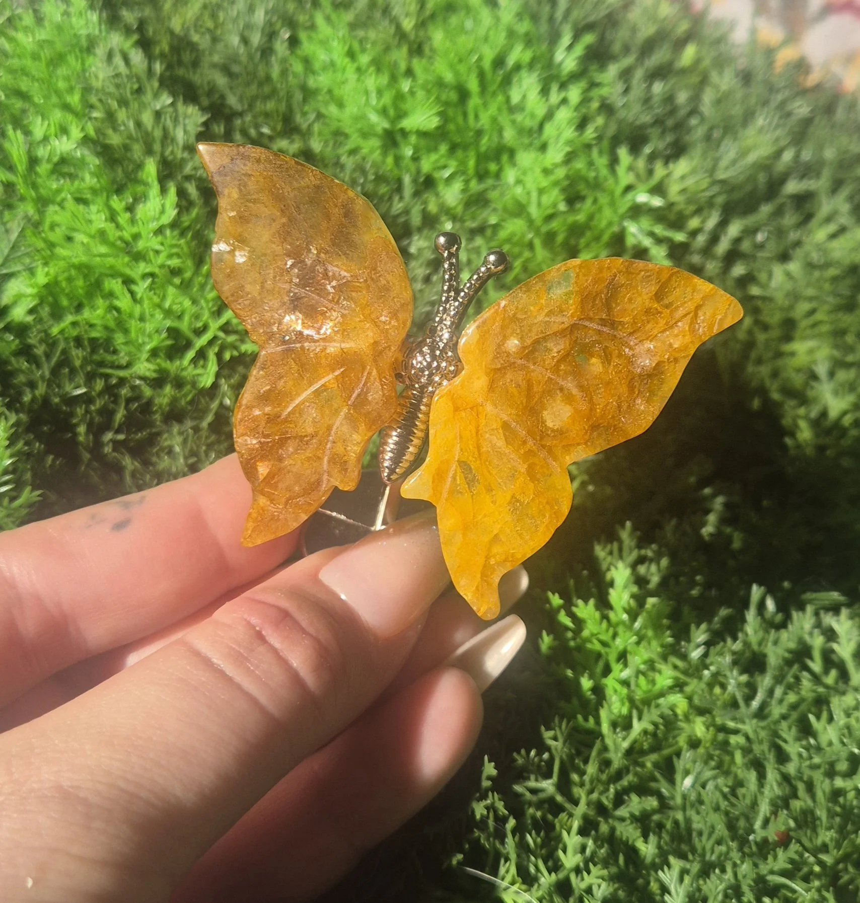 🦋 Golden Healer Quartz Butterfly with Stand