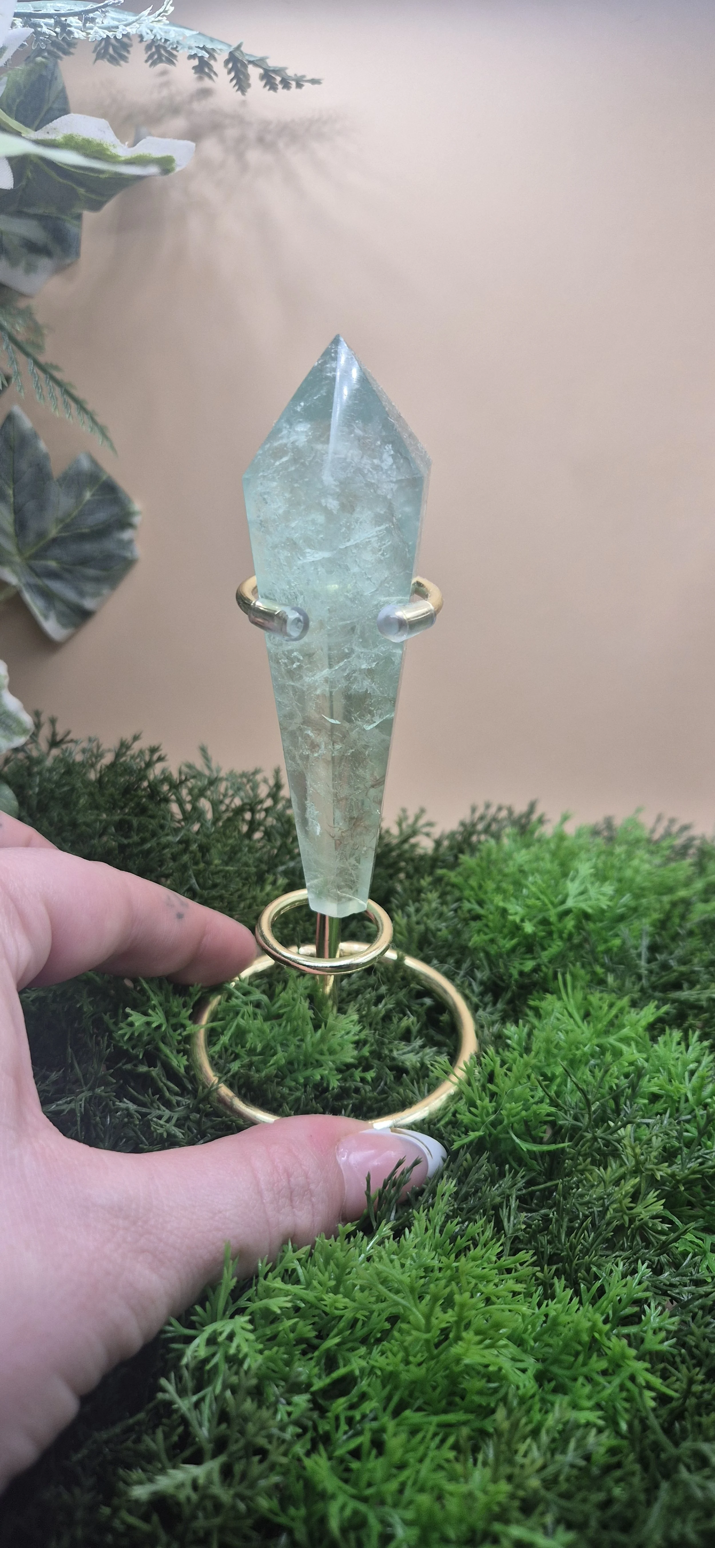 Light Green Fluorite Wand | Approx. 10.5cm