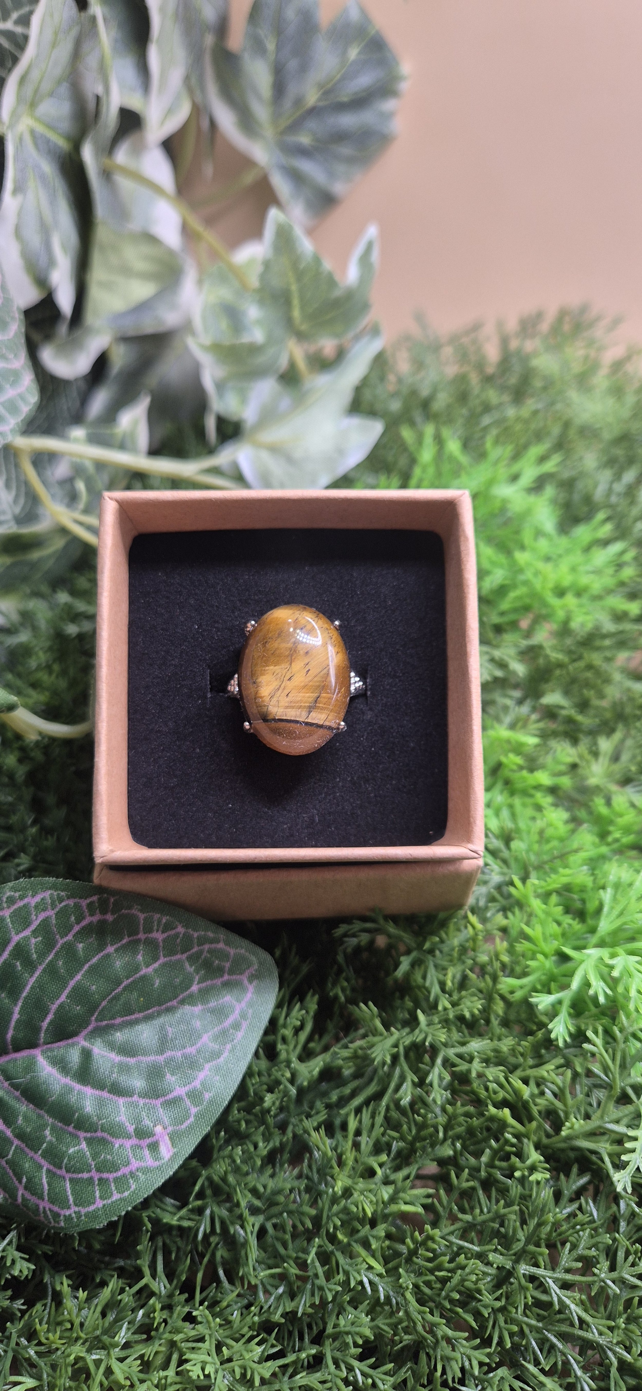 🤎 Tiger’s Eye Adjustable Statement Ring