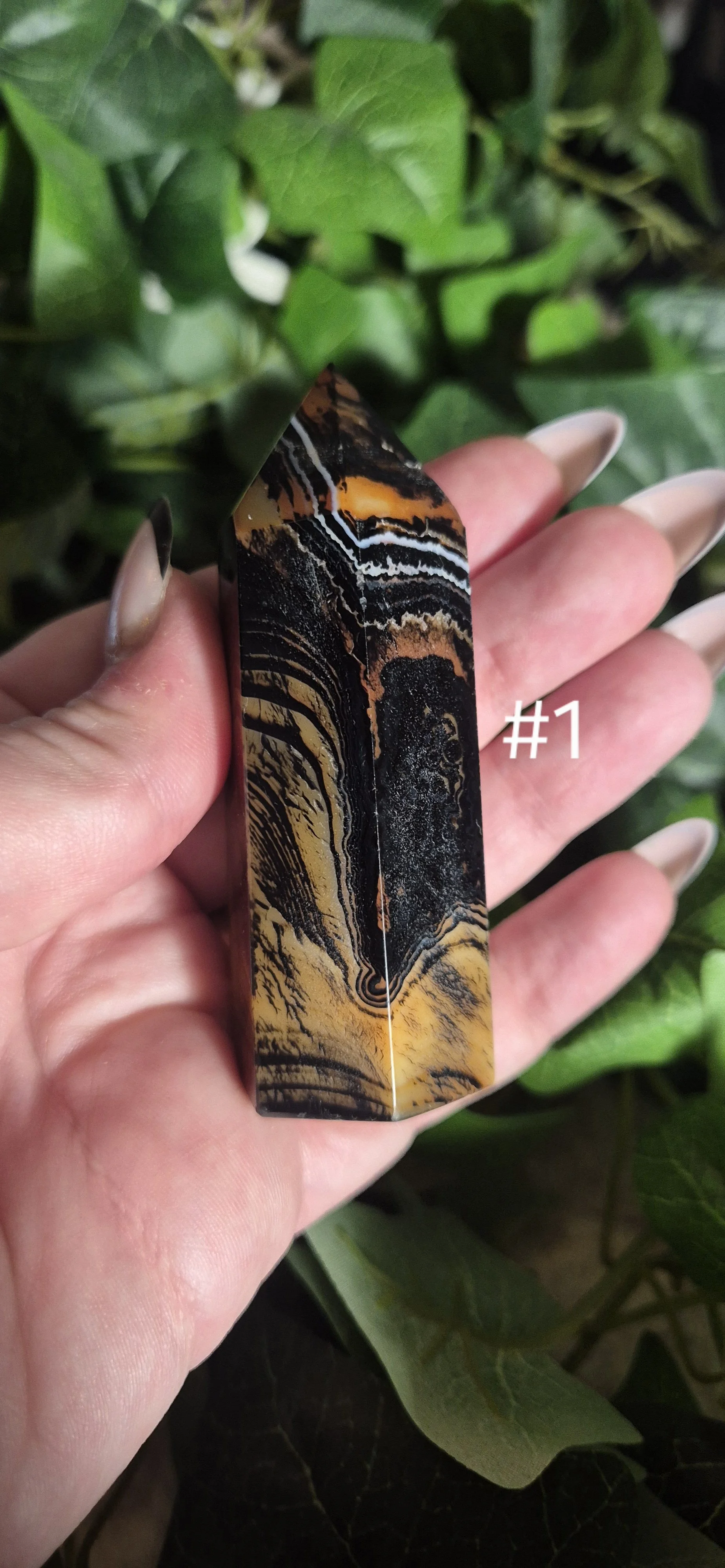 Red Black Botswana Agate Tower