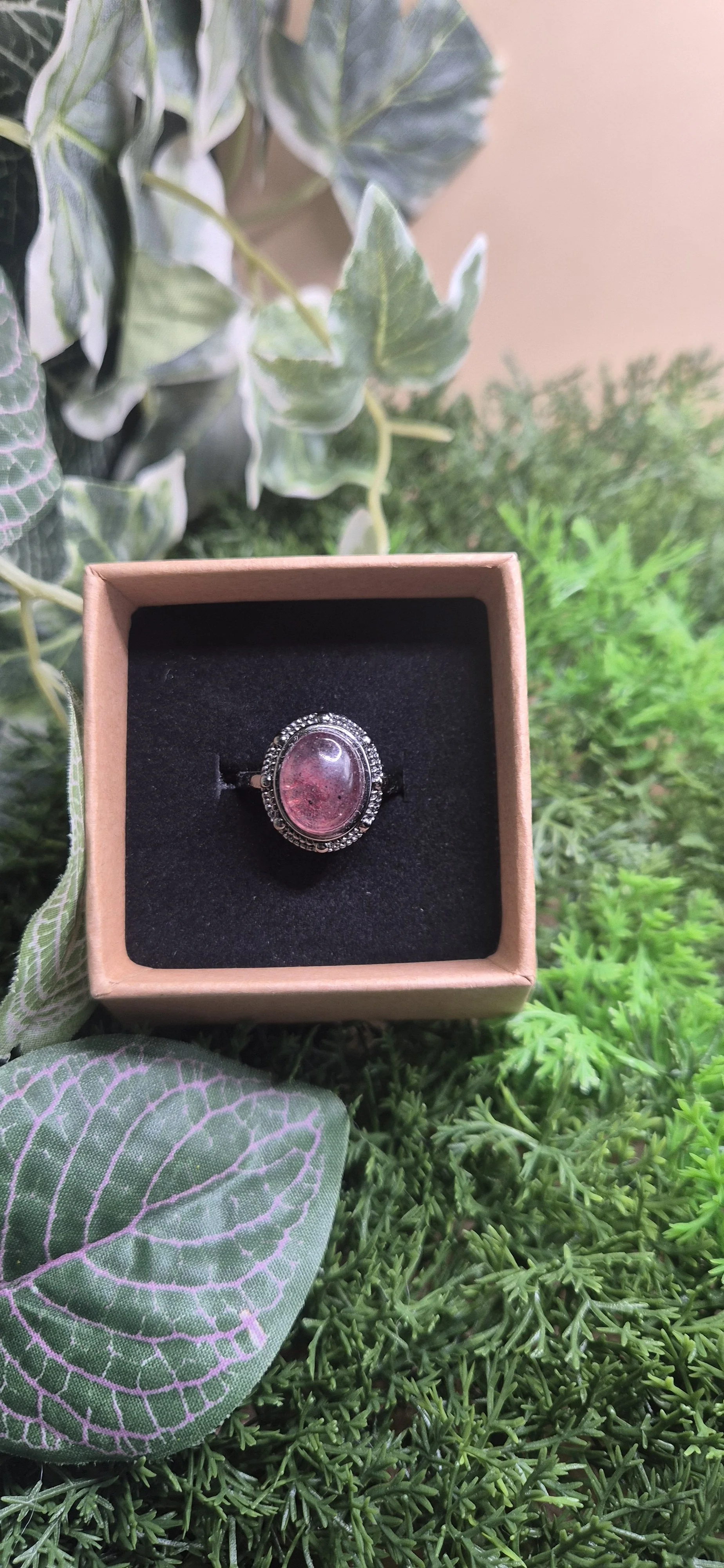 Strawberry Quartz Statement Ring 🩷