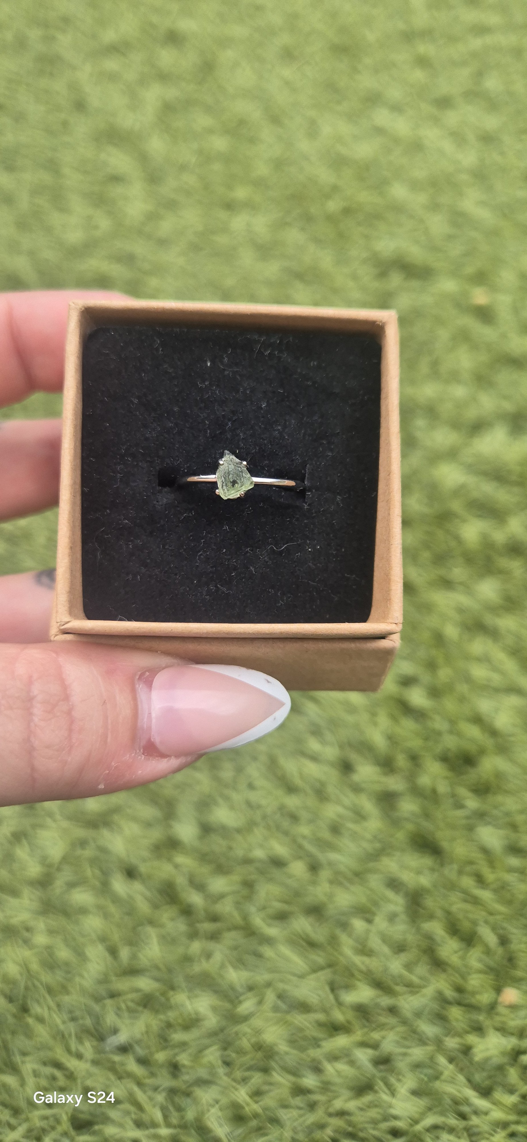 Genuine Moldavite Ring S925 Sterling Silver