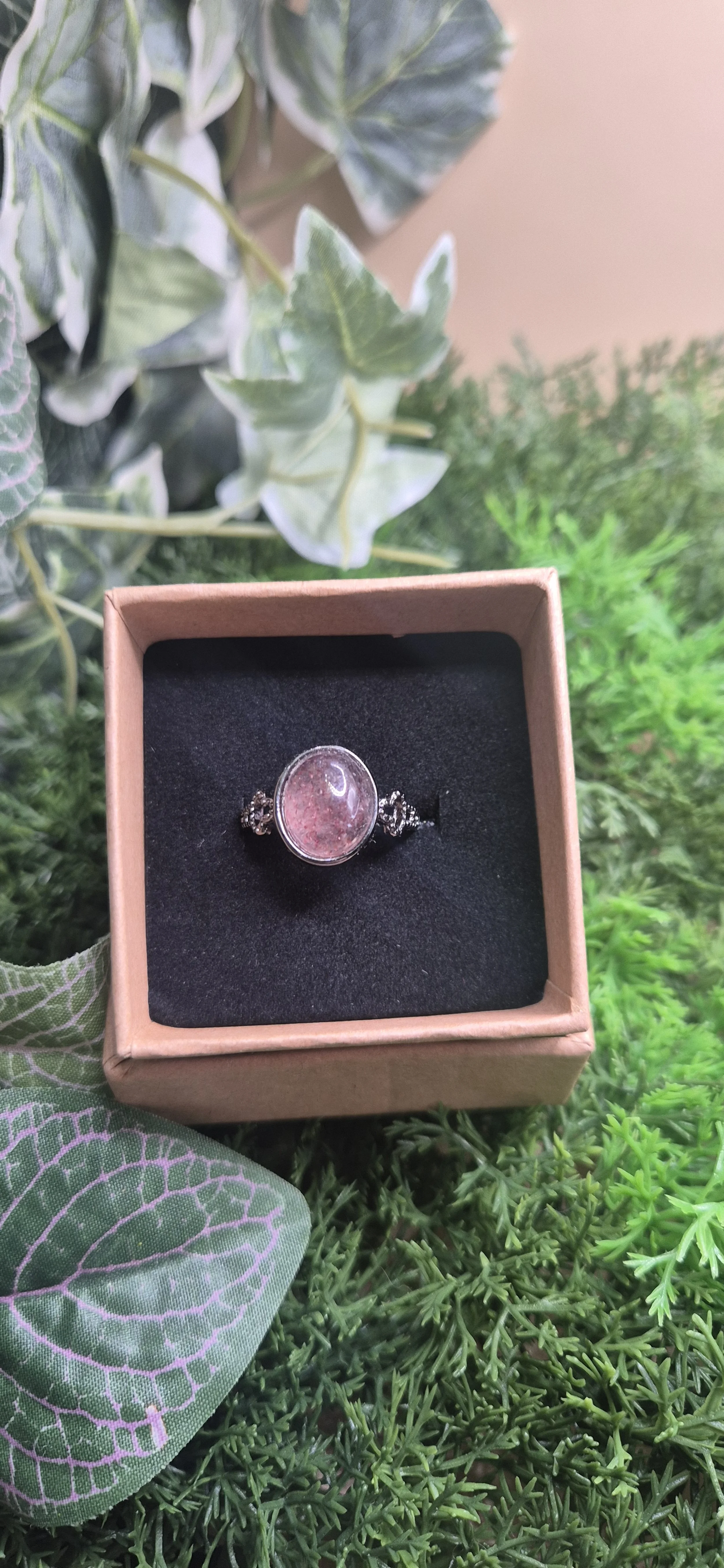 🌸 Strawberry Quartz Adjustable Ring