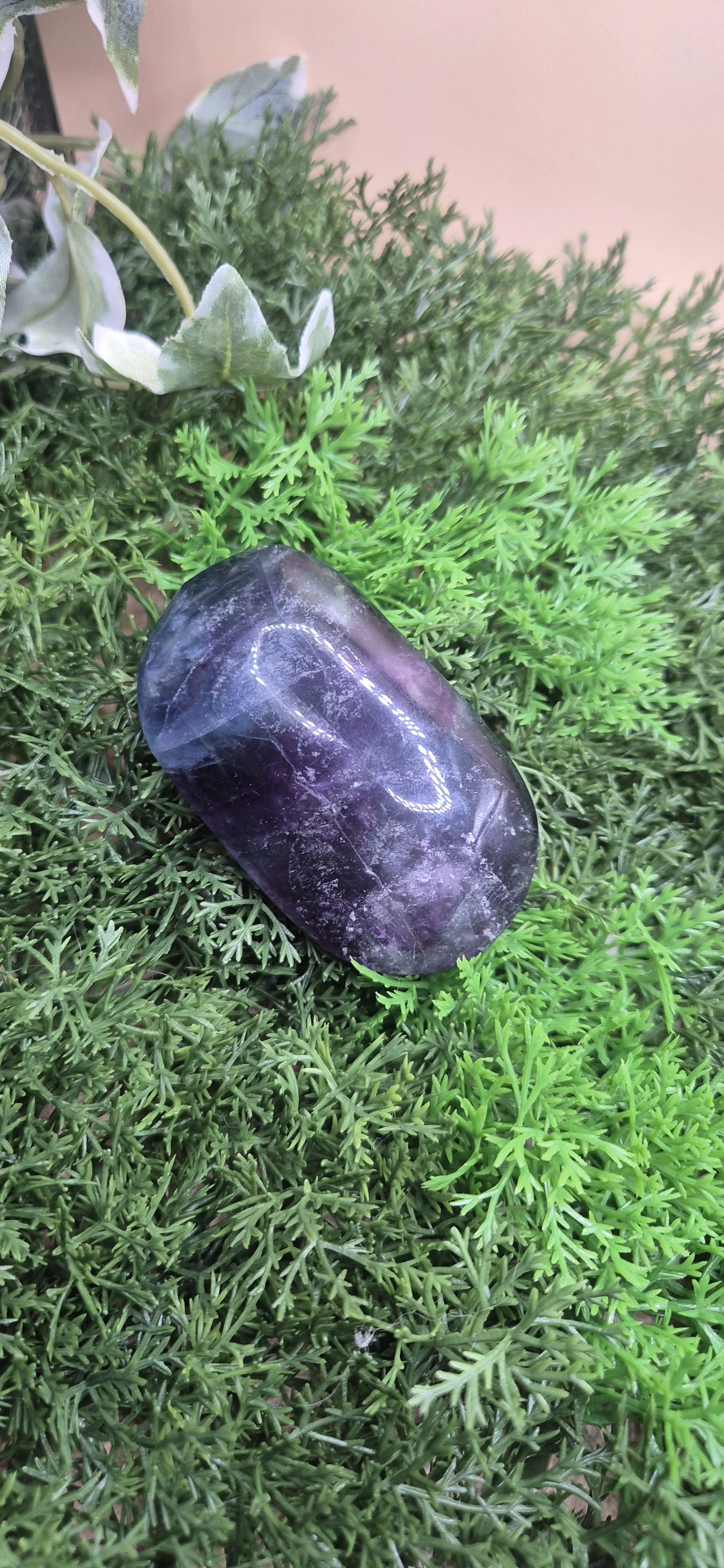 Rainbow Fluorite Palm Stone – 7cm | 86g