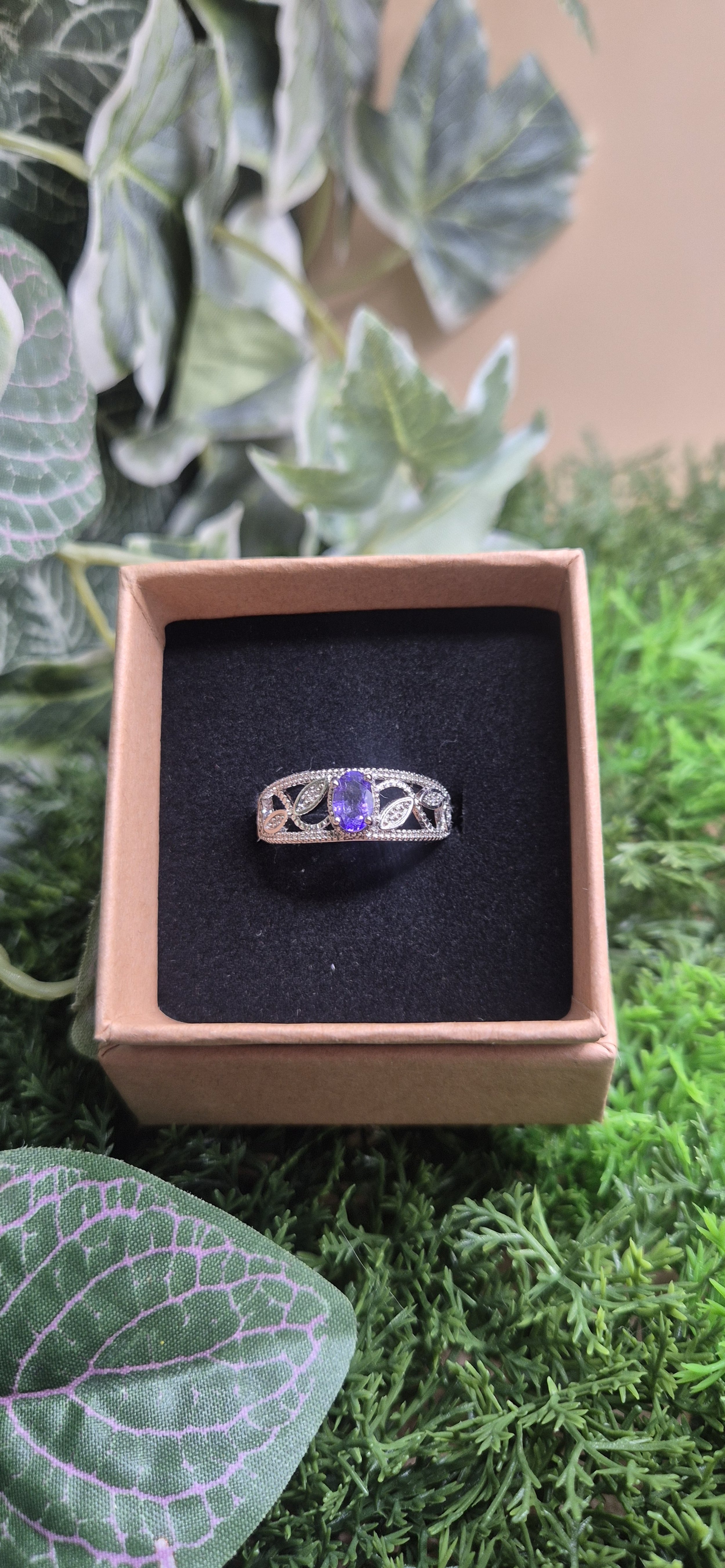💜 Amethyst Filigree Adjustable Ring