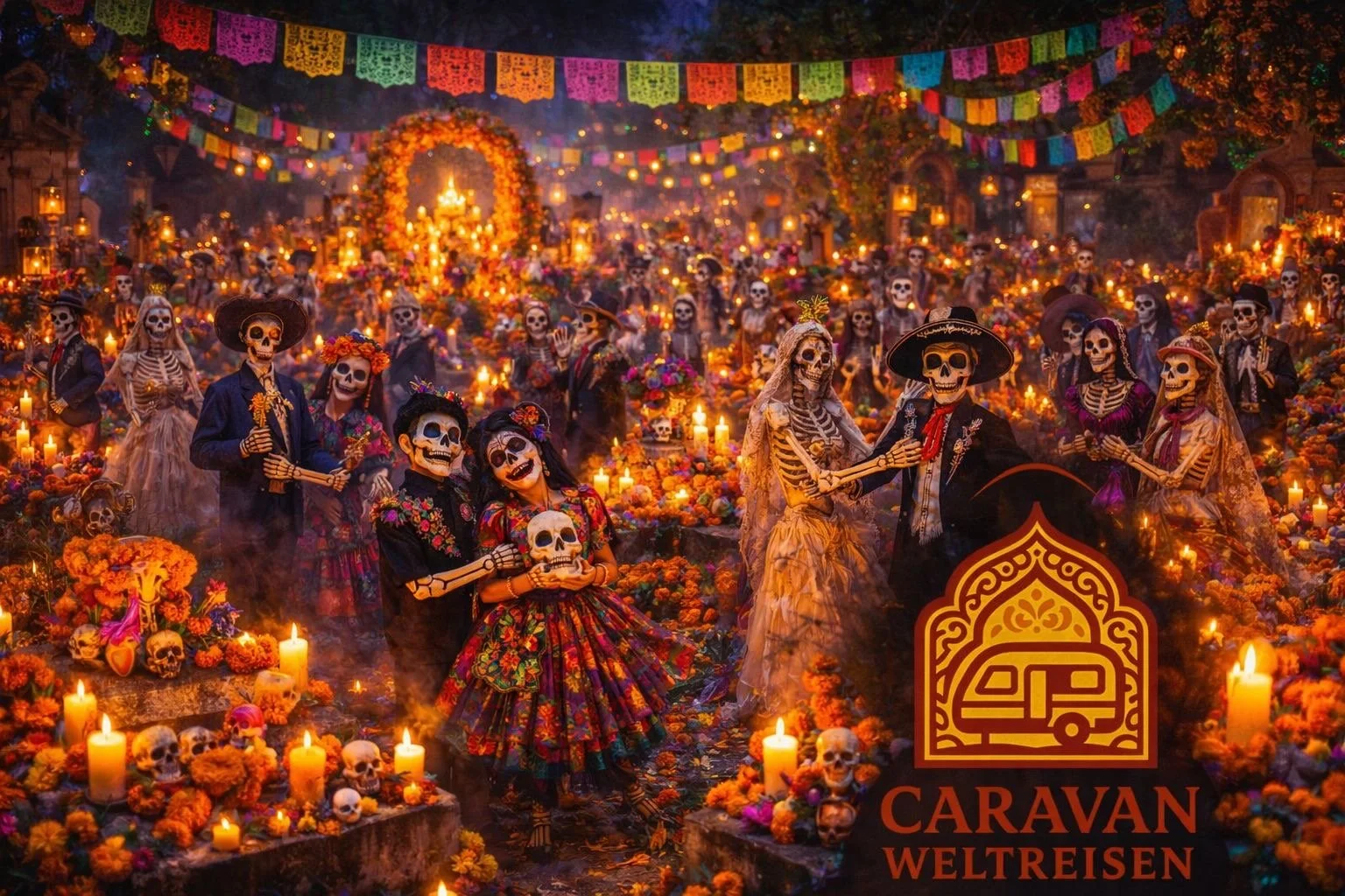 🕯️✨ Wenn die Grenze zwischen den Welten atmet ✨🕯️

In dieser Nacht ist der Friedhof kein Ort der Stille. Er ist ein Herzschlag. Ein Feuer. Ein Lied.

Die Maya sagten: Der Tod ist kein Ende, sondern ein Weg.
Die Azteken wussten: Die Seelen gehen nic