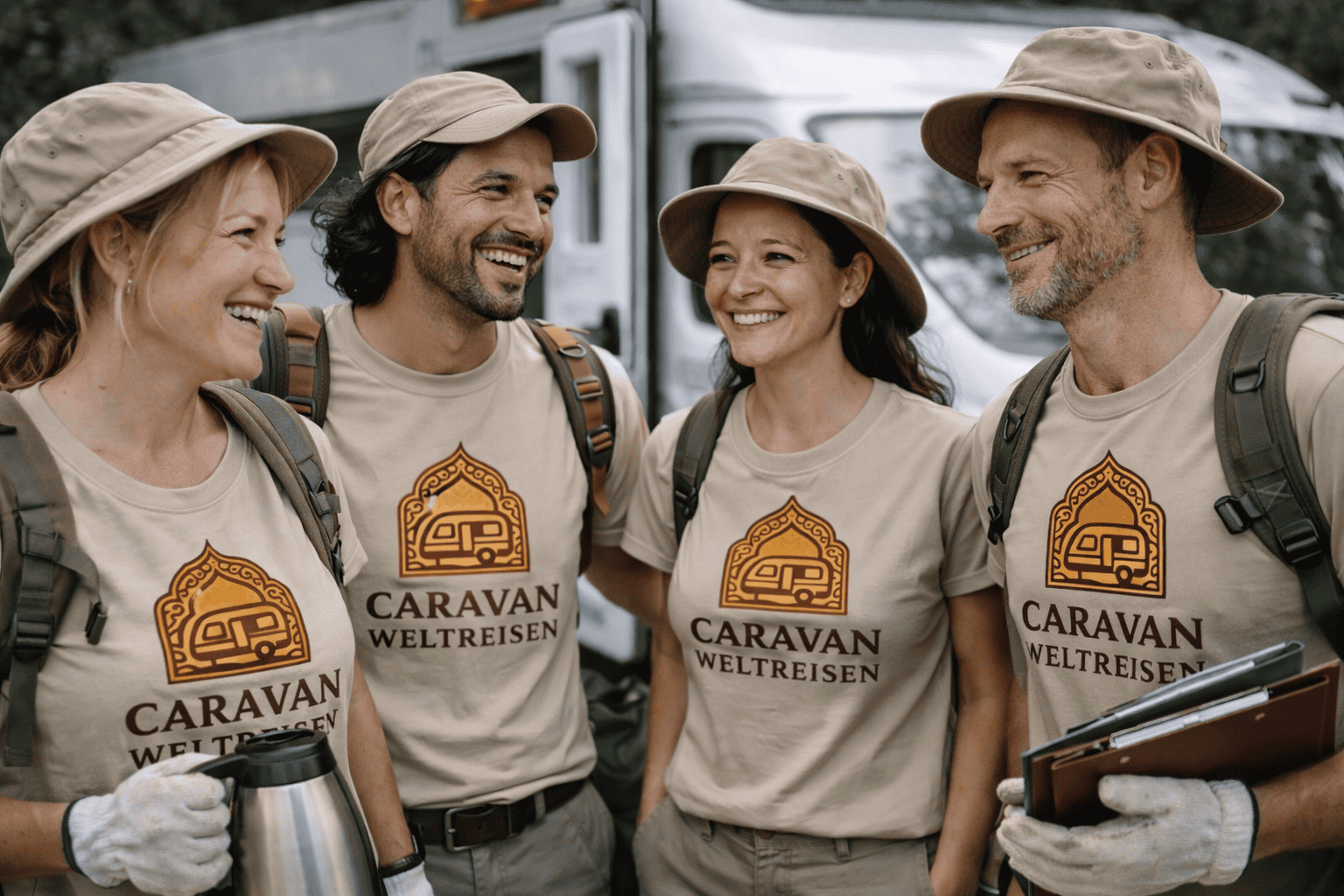 'Caravan Weltreisen', unsere Service Feen stehen Ihnen mit Rat und tat zur Seite immer im Team unterwegs Reiseleiter und Service Fee