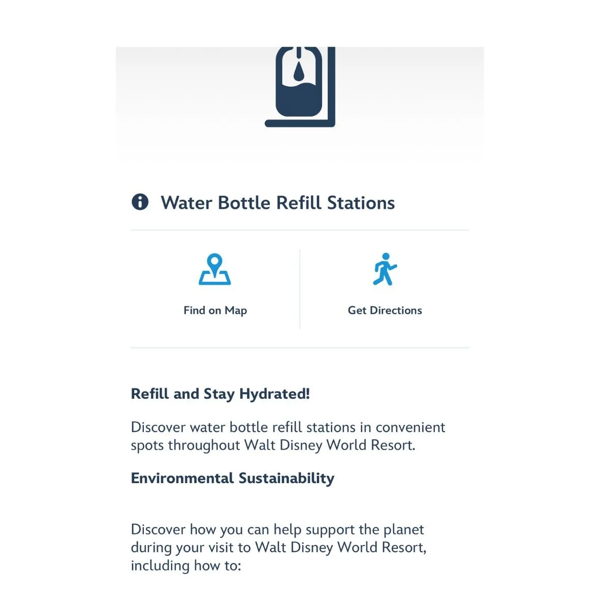 Water Bottle Refill Stations Walt Disney World My Disney Experience App