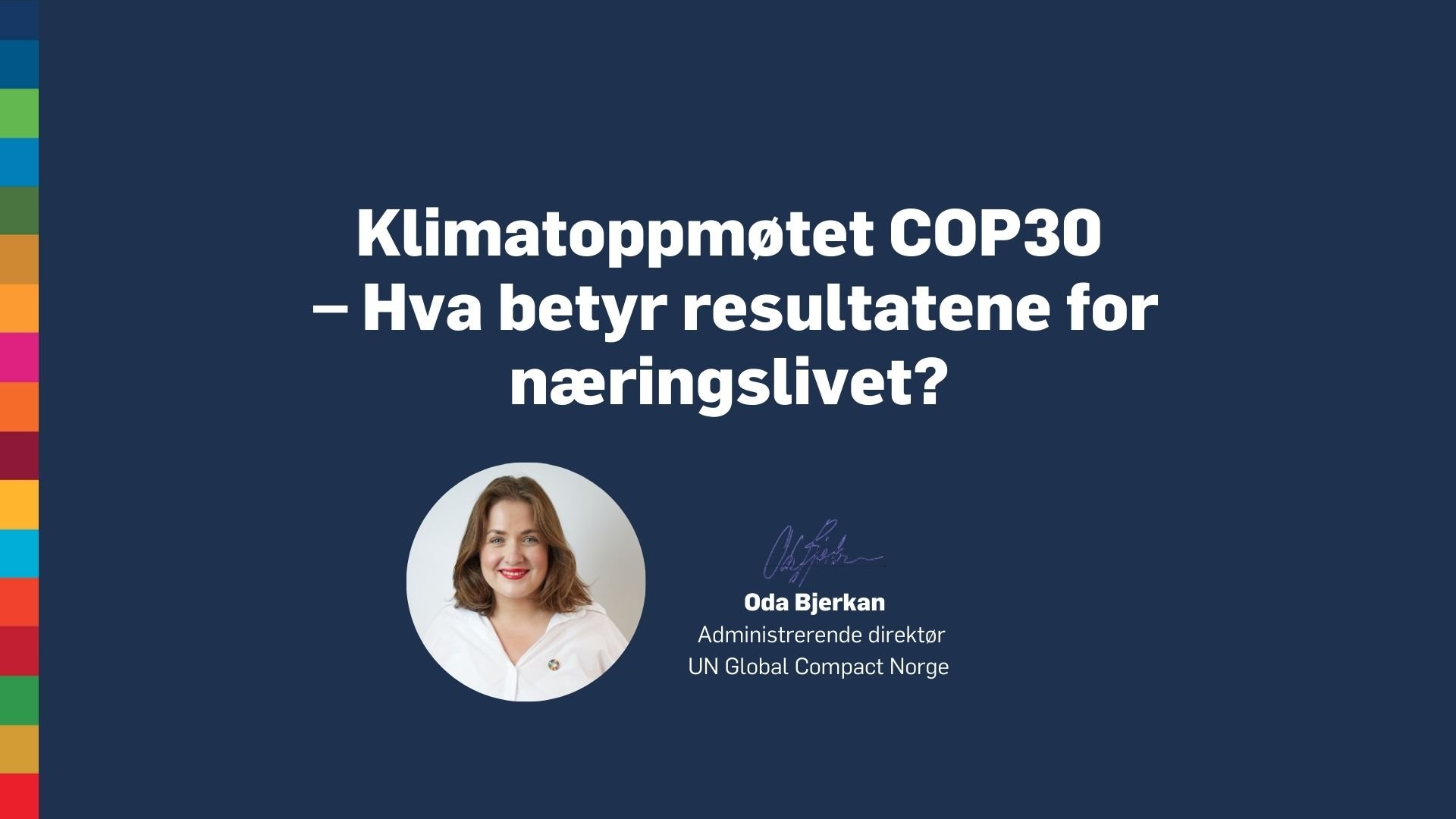 Administrerende direktørs perspektiver fra COP30