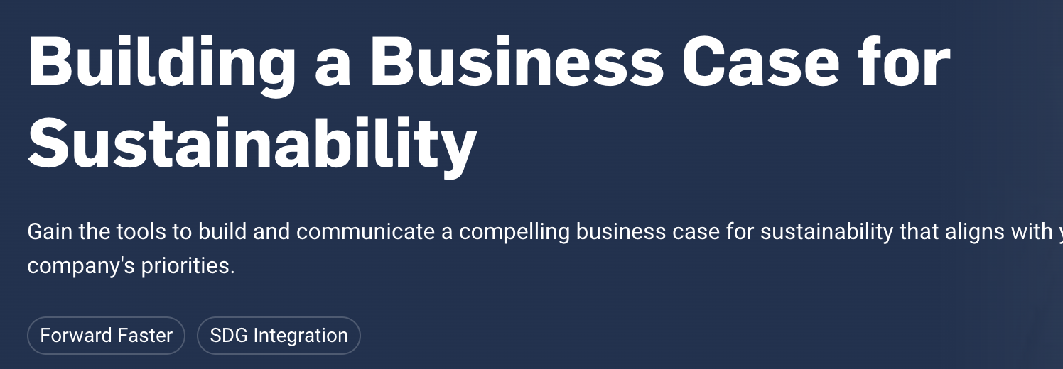 Building a business case for sustainability 