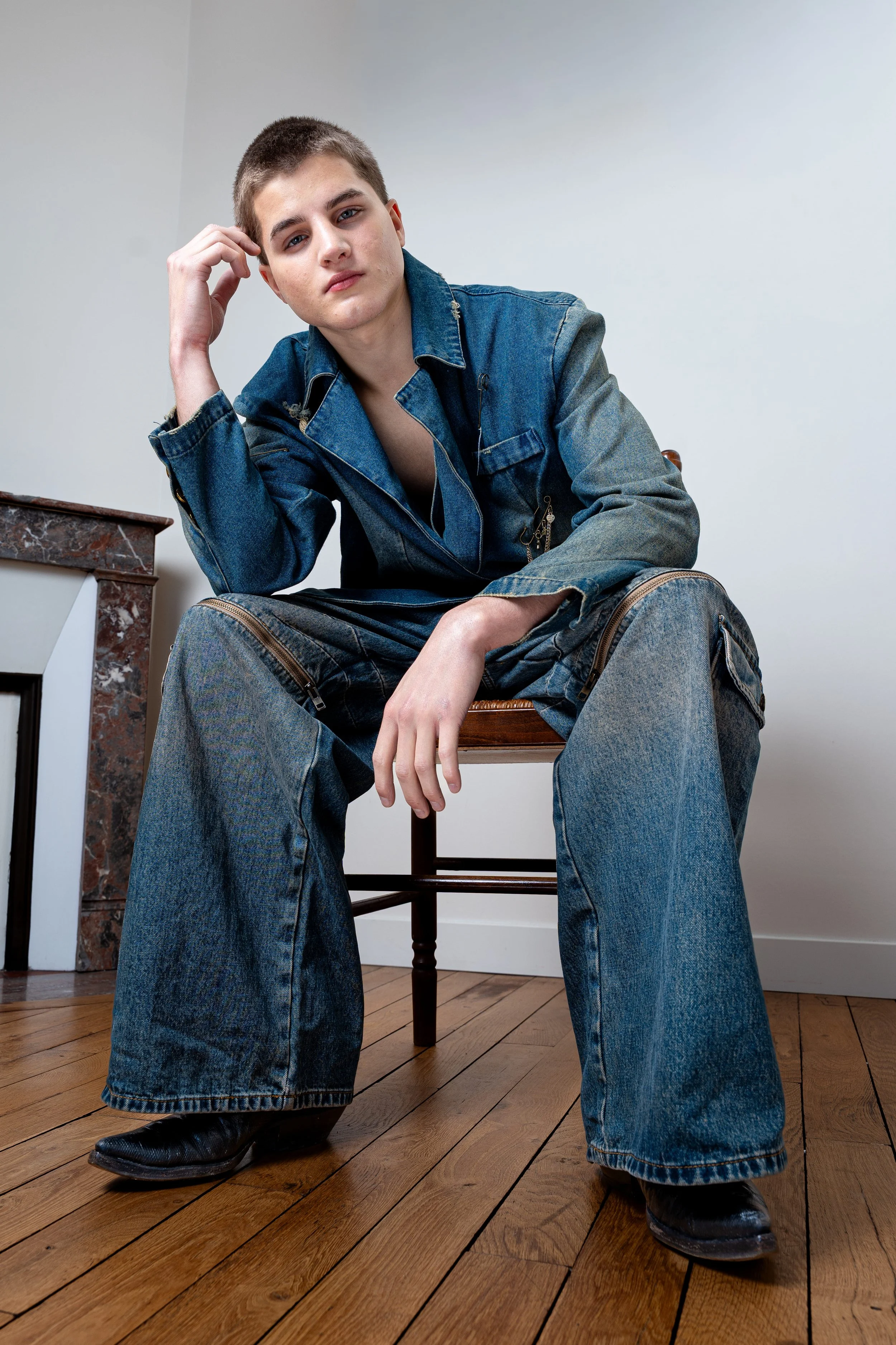 Veste jean déstructurée