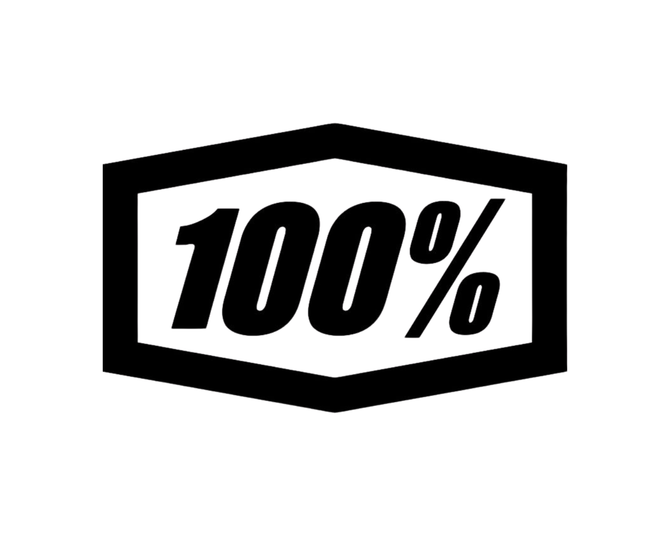Outline of a box with '100%' written on its side.