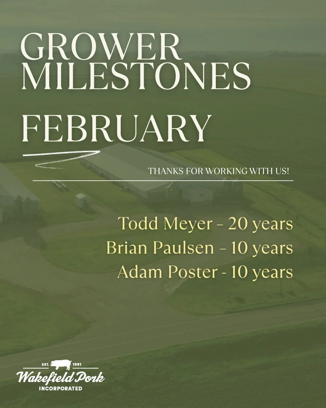 Congratulations to our growers reaching milestones this month! 🎉 
We know that raising livestock is often a family effort. If you are a part of the success of one of these farms, we congratulate you too!
Thanks for your hard work and dedication to r