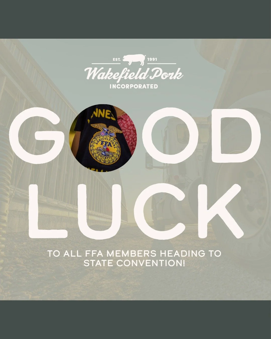 Wakefield Pork would like to wish all FFA members heading to MN State Convention GOOD LUCK! Thanks for helping us keep the story of agriculture alive. You're the future of this great industry. 💙💛

 #FFA #WakefieldPork