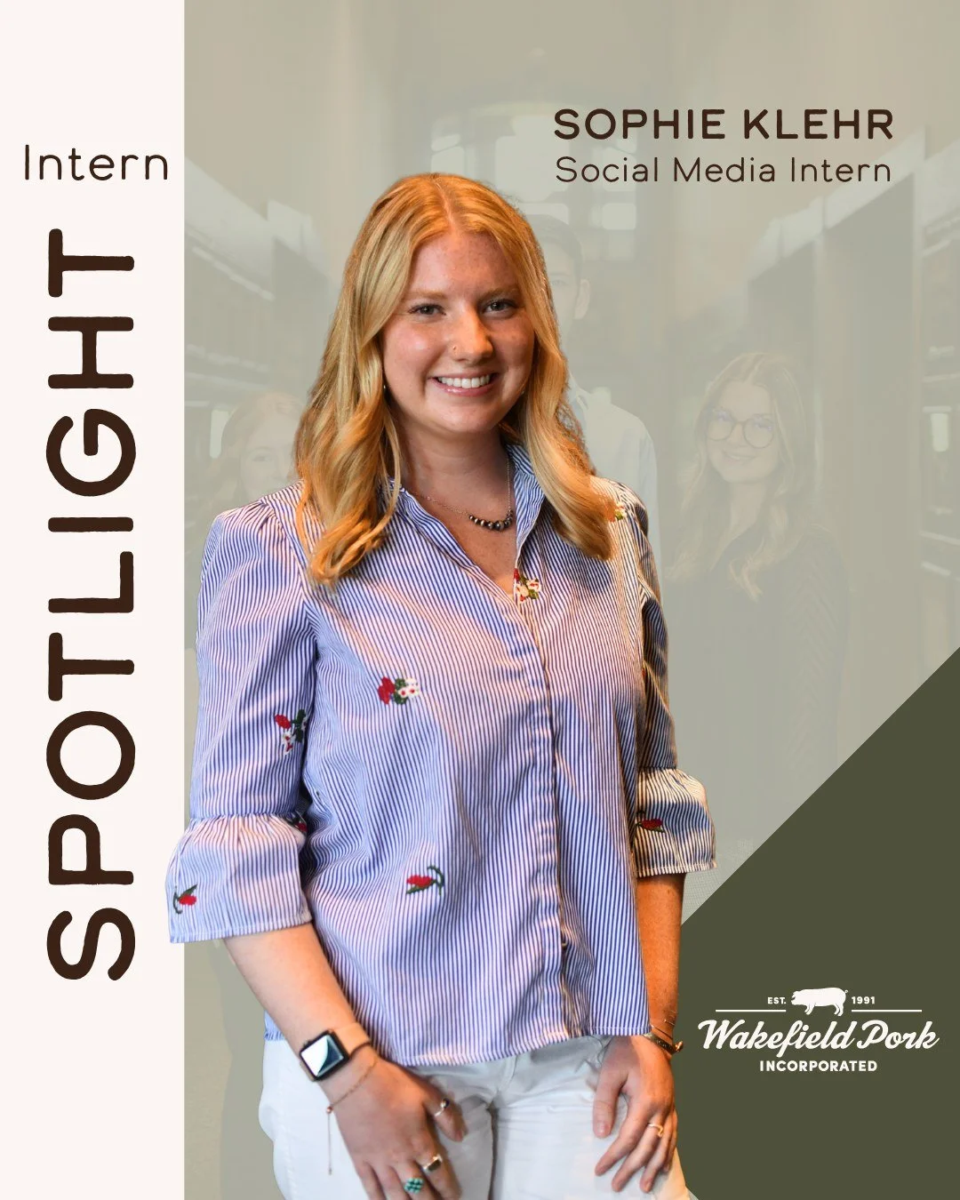 ☀️ Our summer just got even better! Last week, we welcomed four interns to the WPI team, and we are excited for you to meet them! Our third intern introduction is for Sophie Klehr, our Social Media Intern.

About Sophie:
- Grew up on her family's far