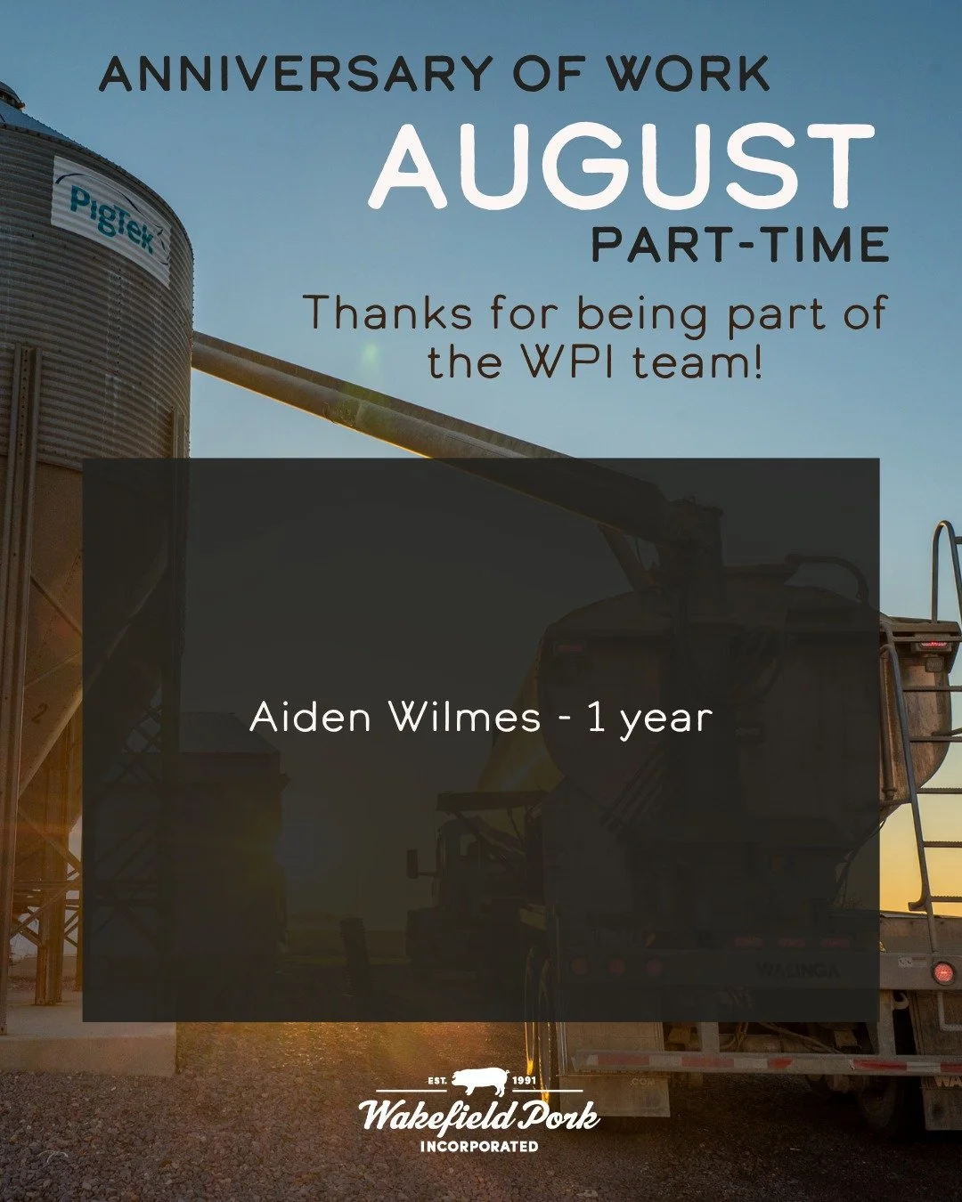 Congratulations to Aiden who reached a work anniversary with us this month! 🌟 We are thankful for his help to our full-time crew in keeping WPI running strong!
#WPITeam #WorkAnniversary