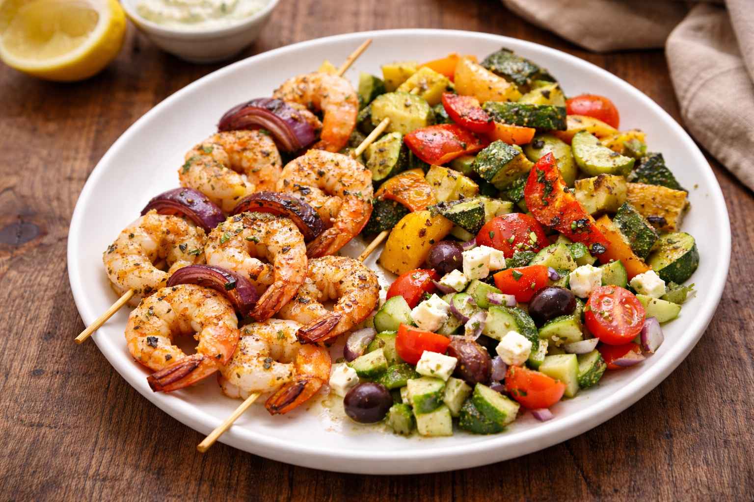 Mediterranean Shrimp Kebabs | The Healthy Hippie - Heat & Eat 🌿☀️