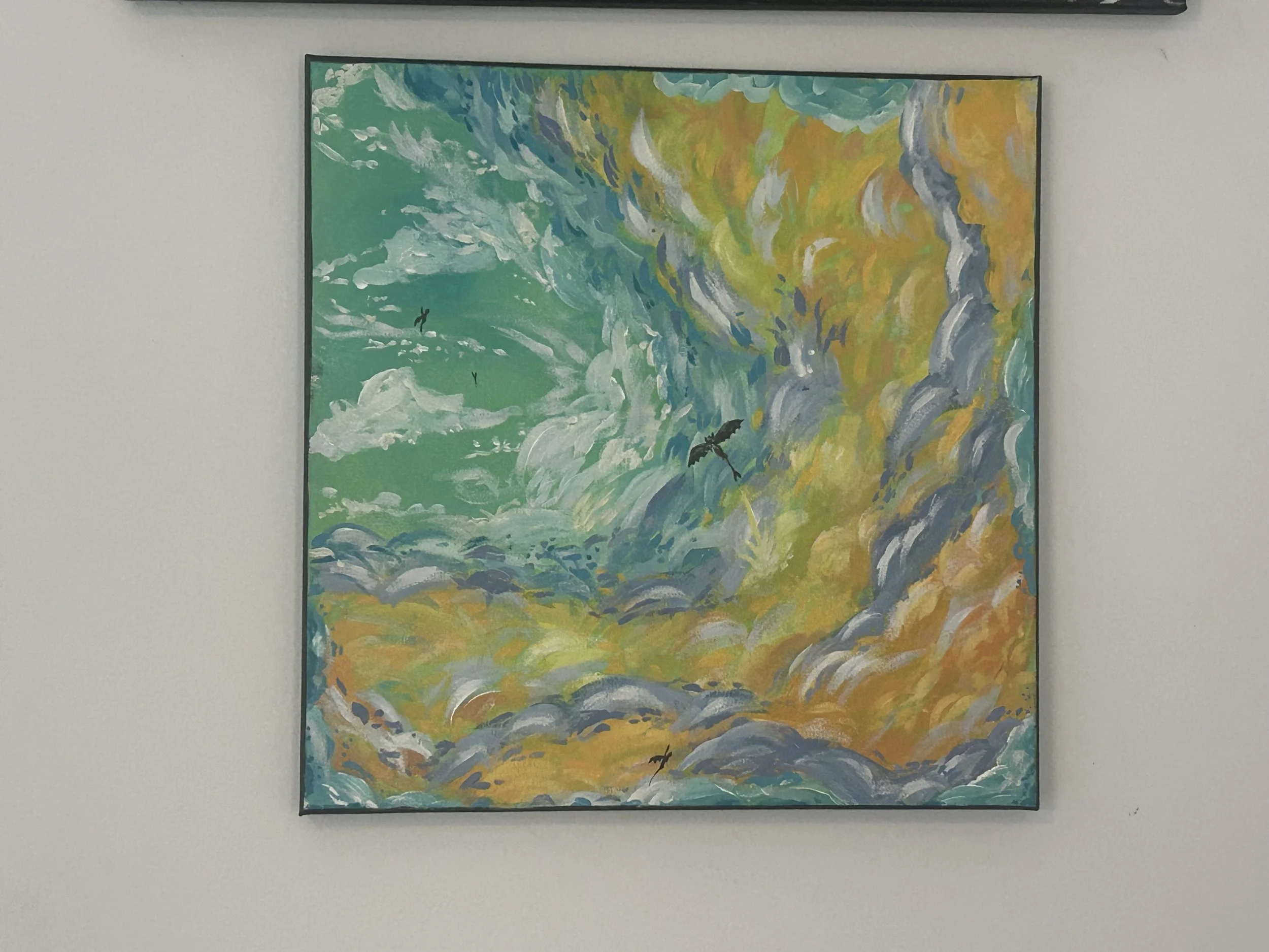 $30 - Acrylic "And Now He's Spinning"