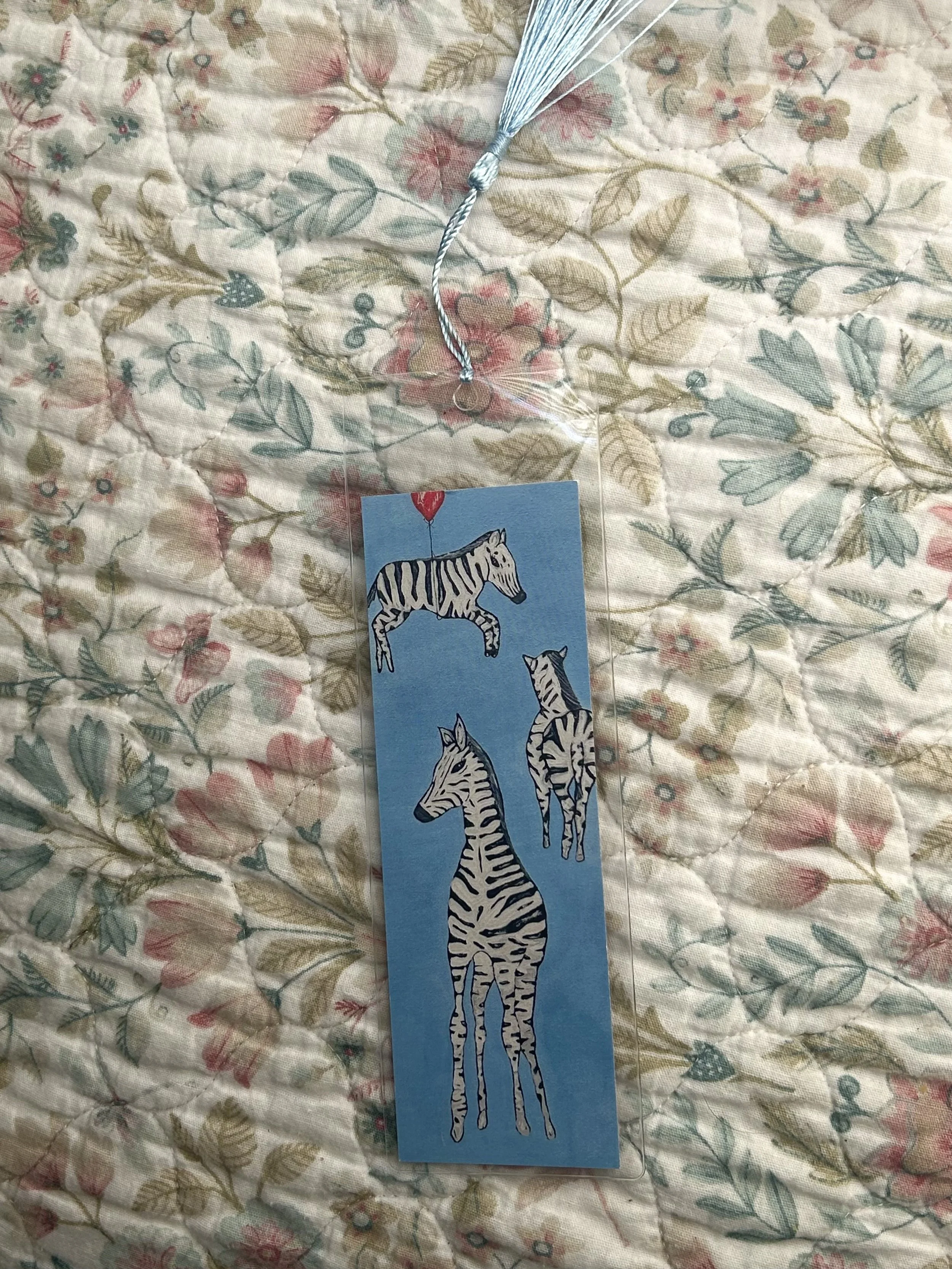 Abstract Floral x Zebras Bookmark