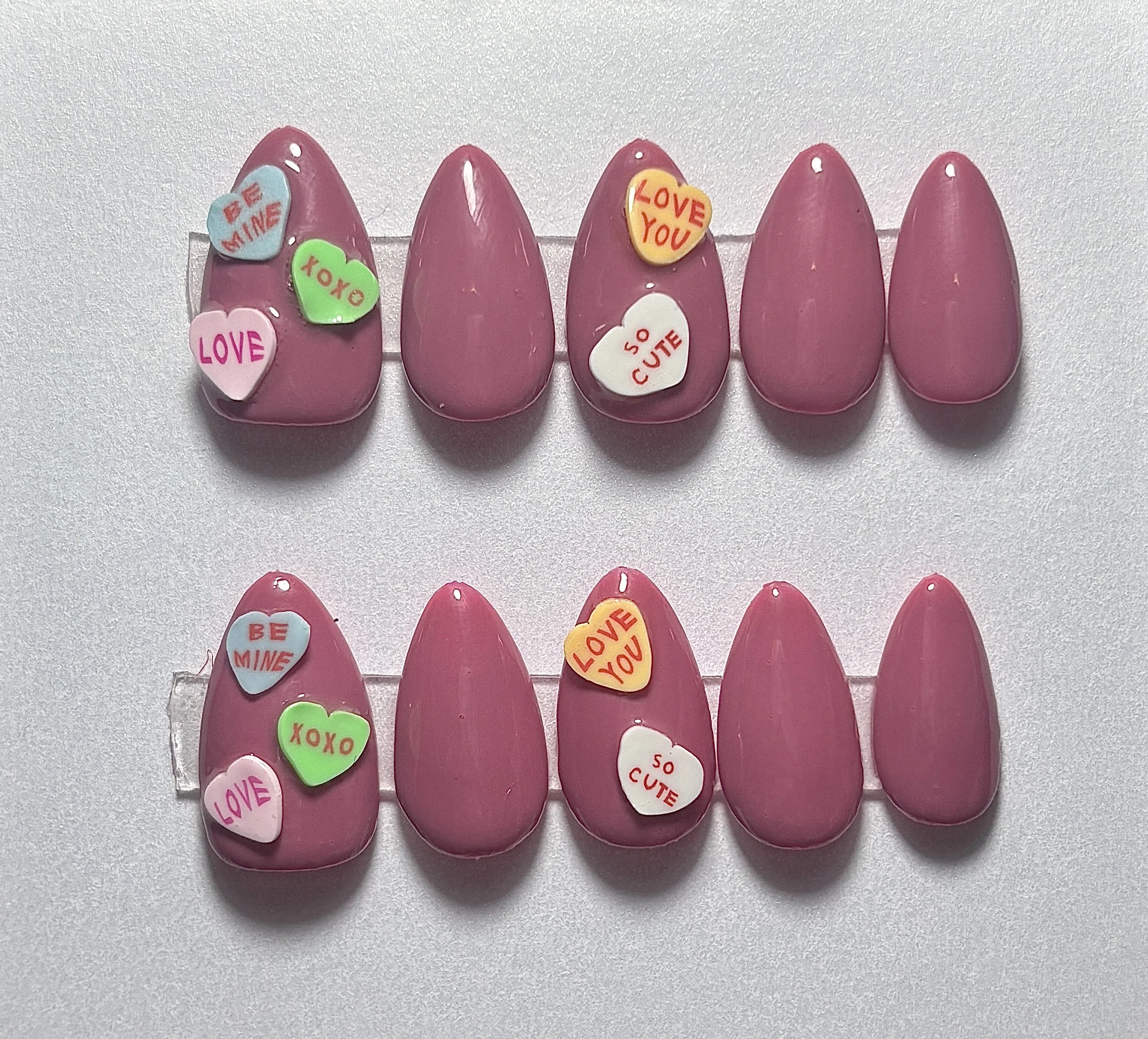 Candy Hearts Nails