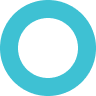 A teal circle with a white center on a plain background.
