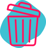 An illustration of a paper coffee cup with a pink lid and a pink straw.