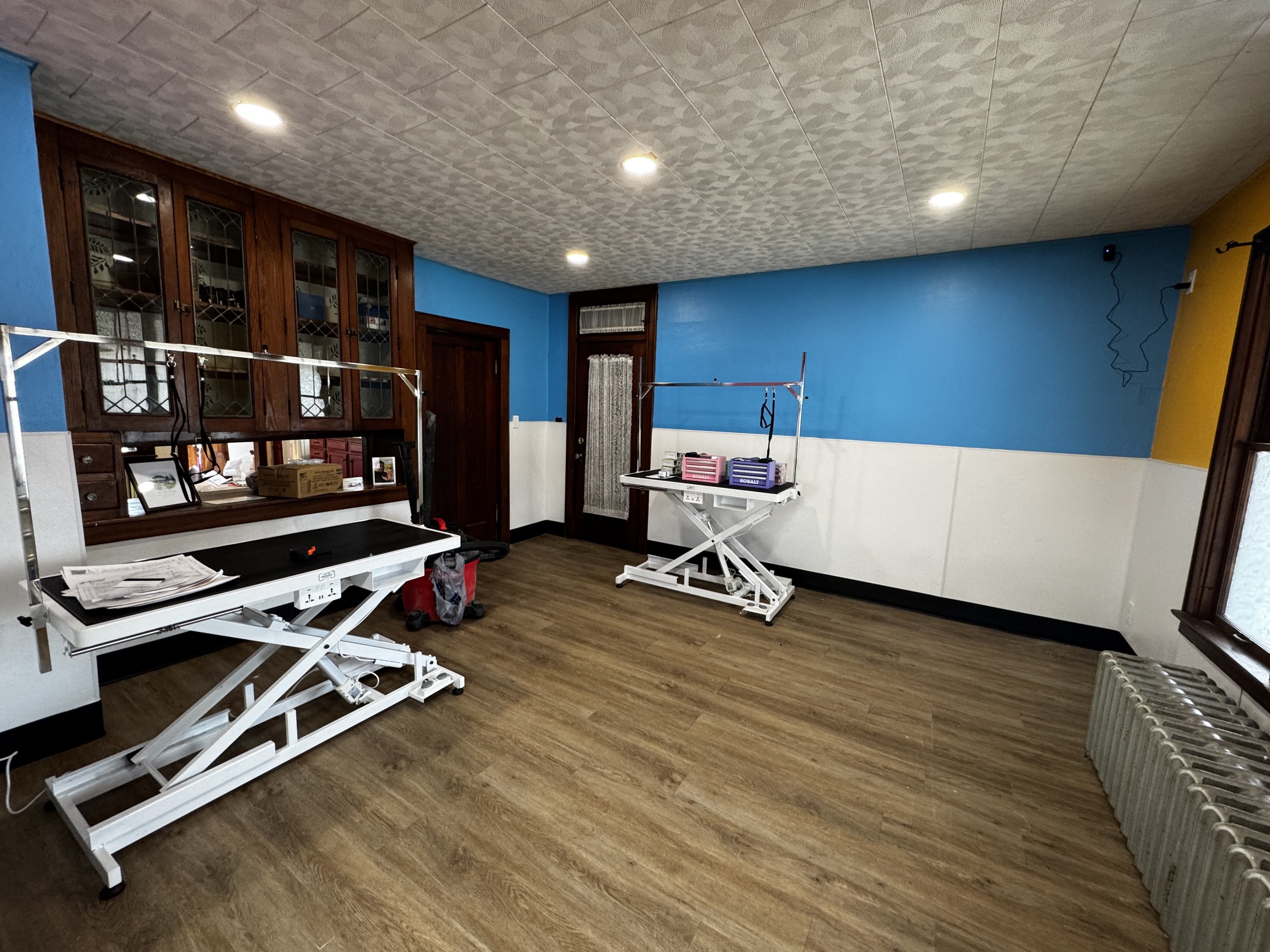 Love Your Doggo grooming salon interior photos of the grooming stations in New Albany, Ohio