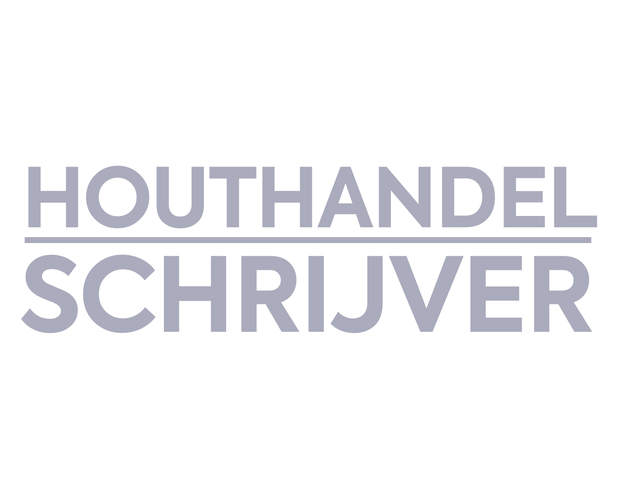 Logo met de tekst 'Houthandel Schrijver' in grote, grijze letters op een zwarte achtergrond.