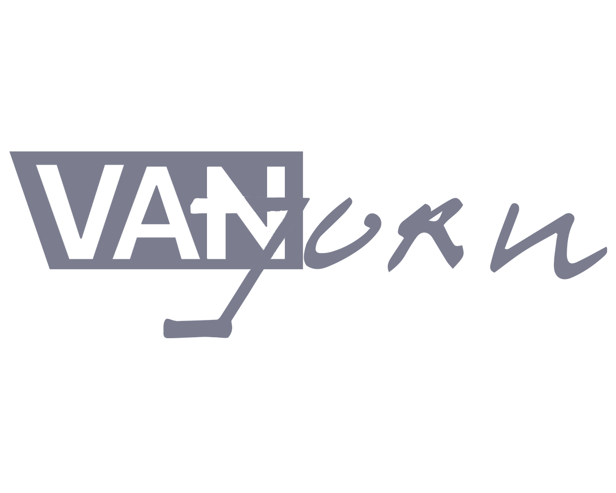 Logo met de tekst 'VANJORN' in zwart en grijs